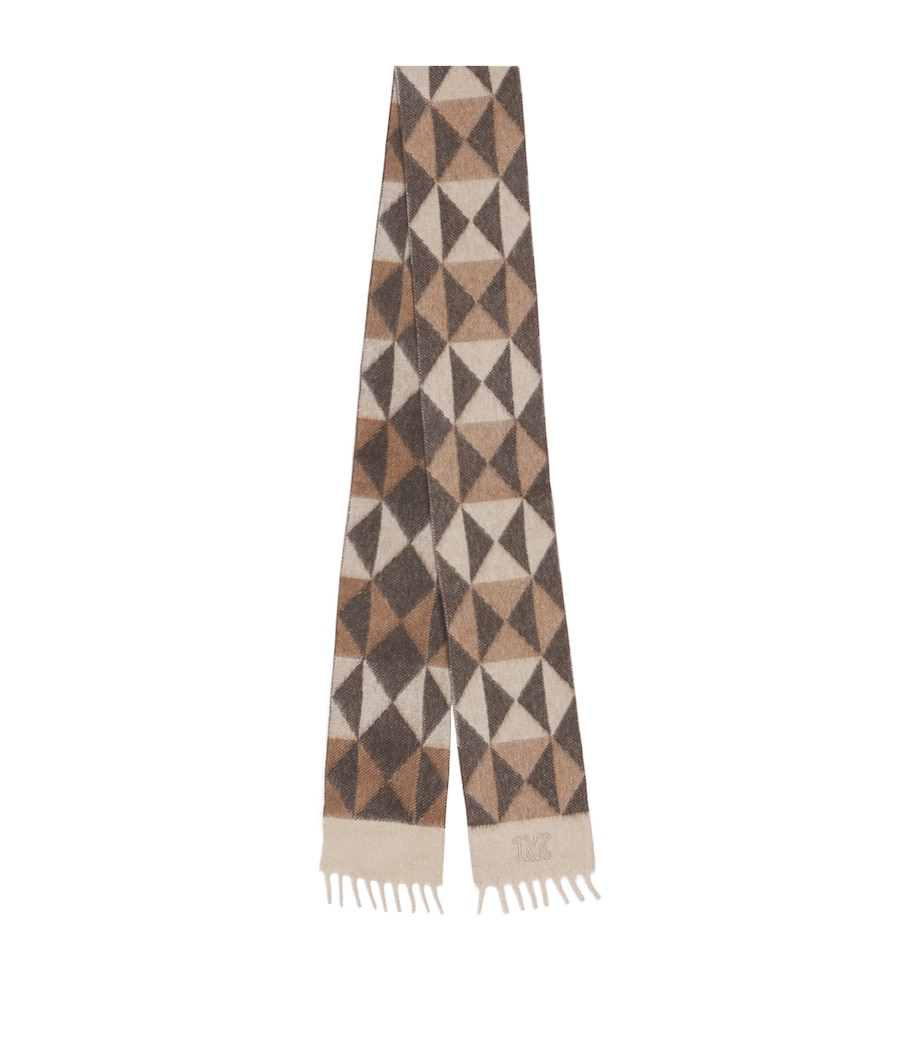 Cashmere Geometric Scarf BEIGE Image 1