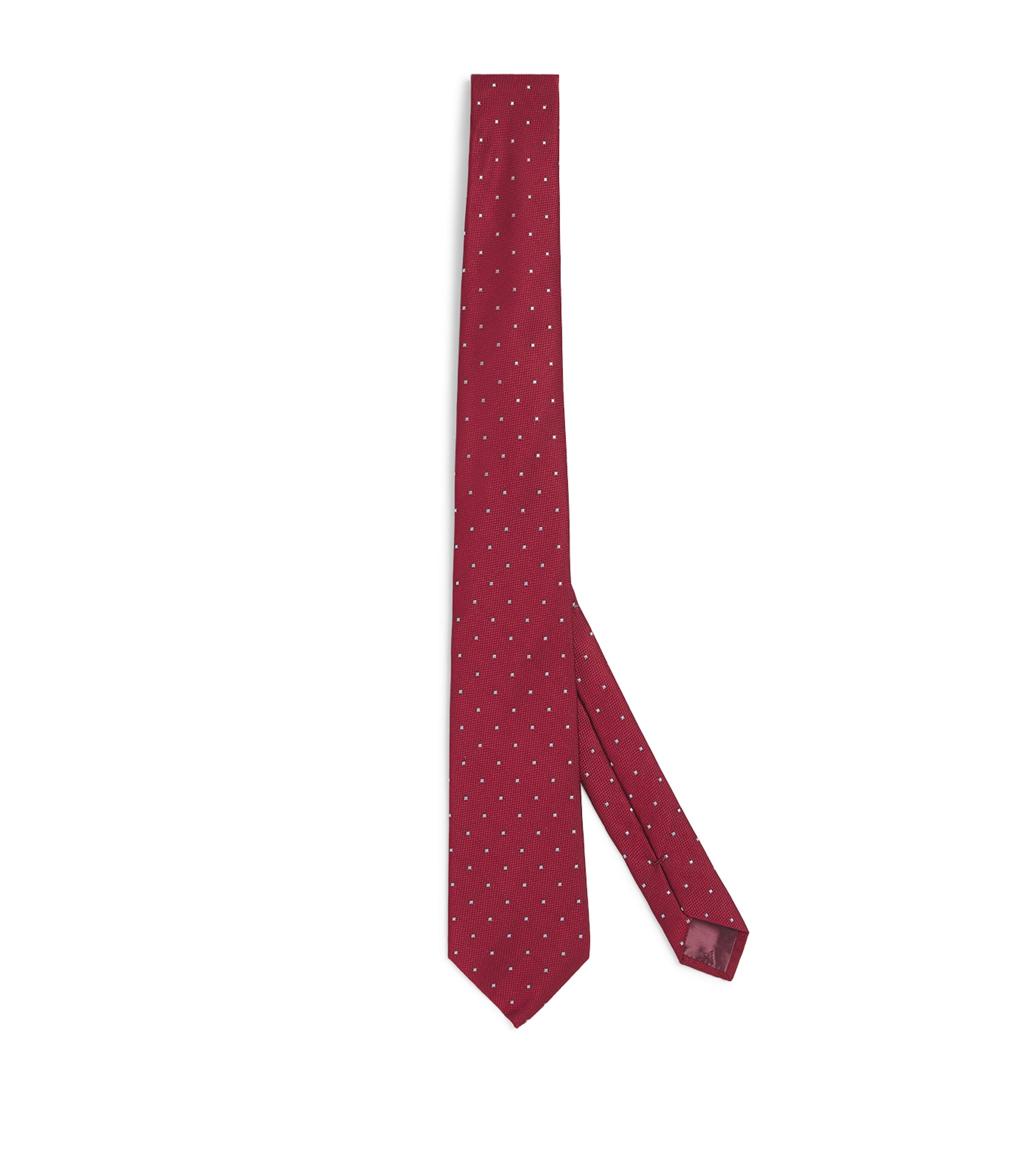 Emporio Armani Silk Diamond-jacquard Tie In Burgundy