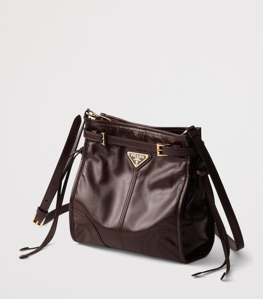 Prada Mini Leather Bonnie Shoulder Bag Brown Image 2
