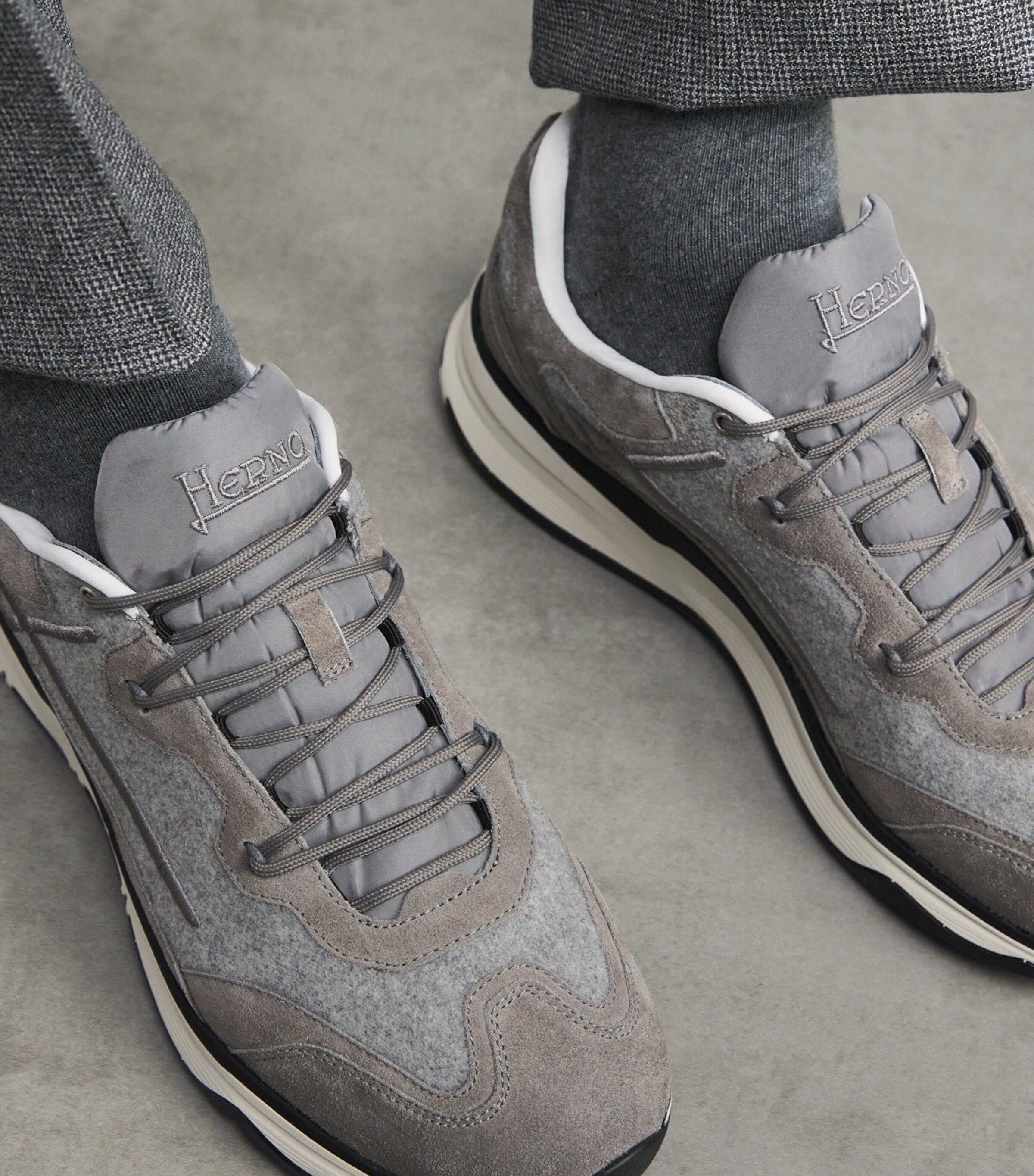 Herno Suede Maggiore Sneakers Grey Image 2