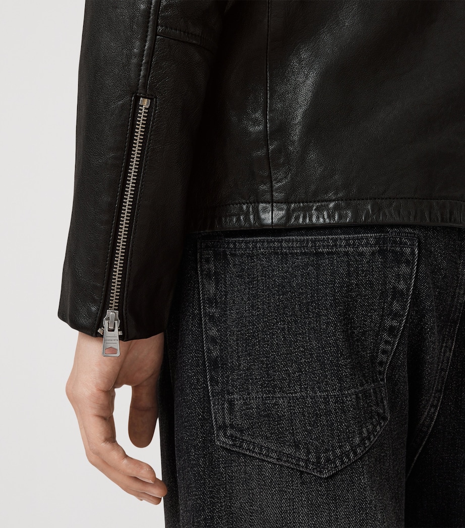 Hooded Ashton Leather Jacket BLACK Image 7