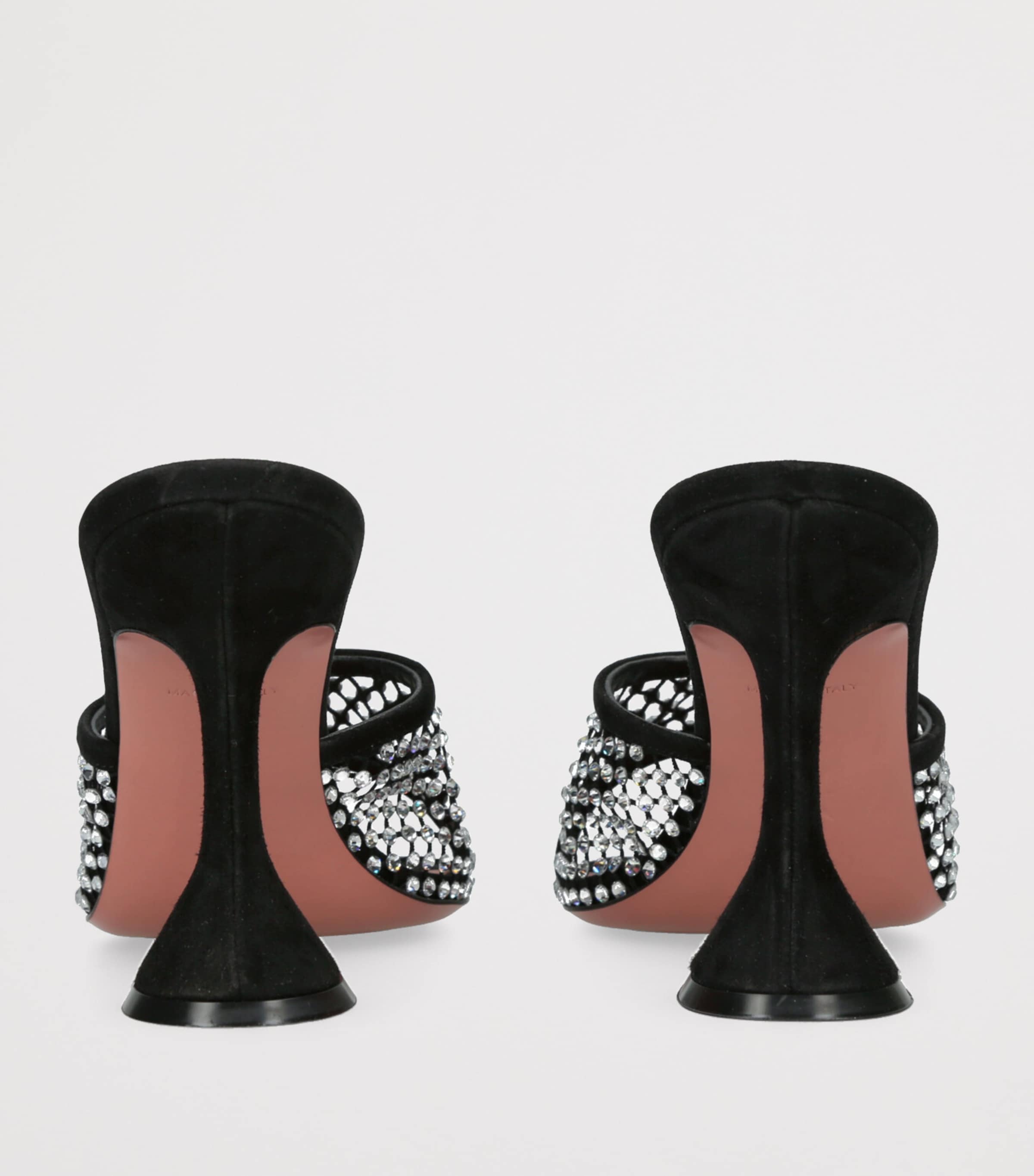 Amina Muaddi Crystal-Mesh Lupita Mules 95 | Harrods US