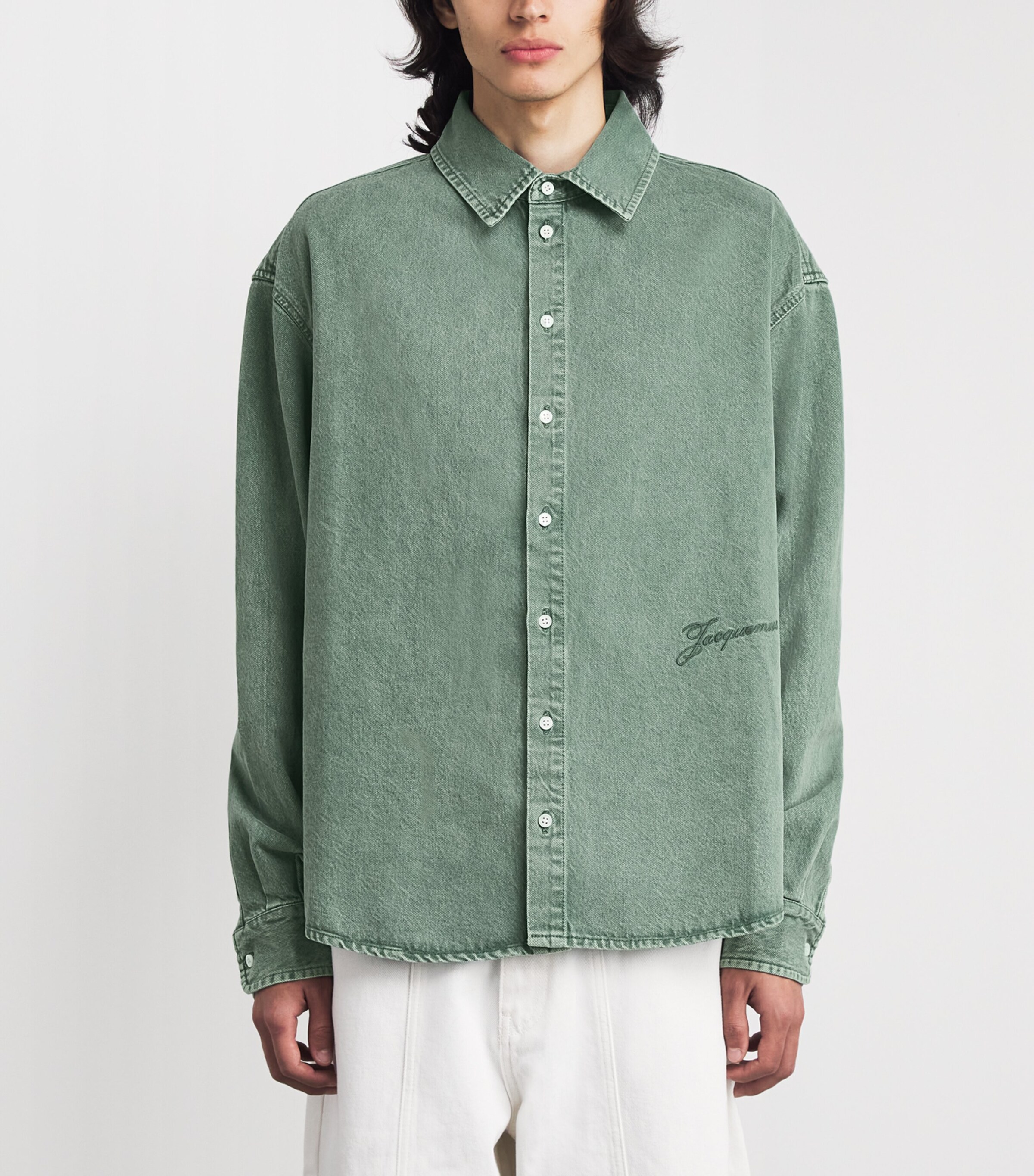 Jacquemus Mens Denim Simon Shirt Green Image 4