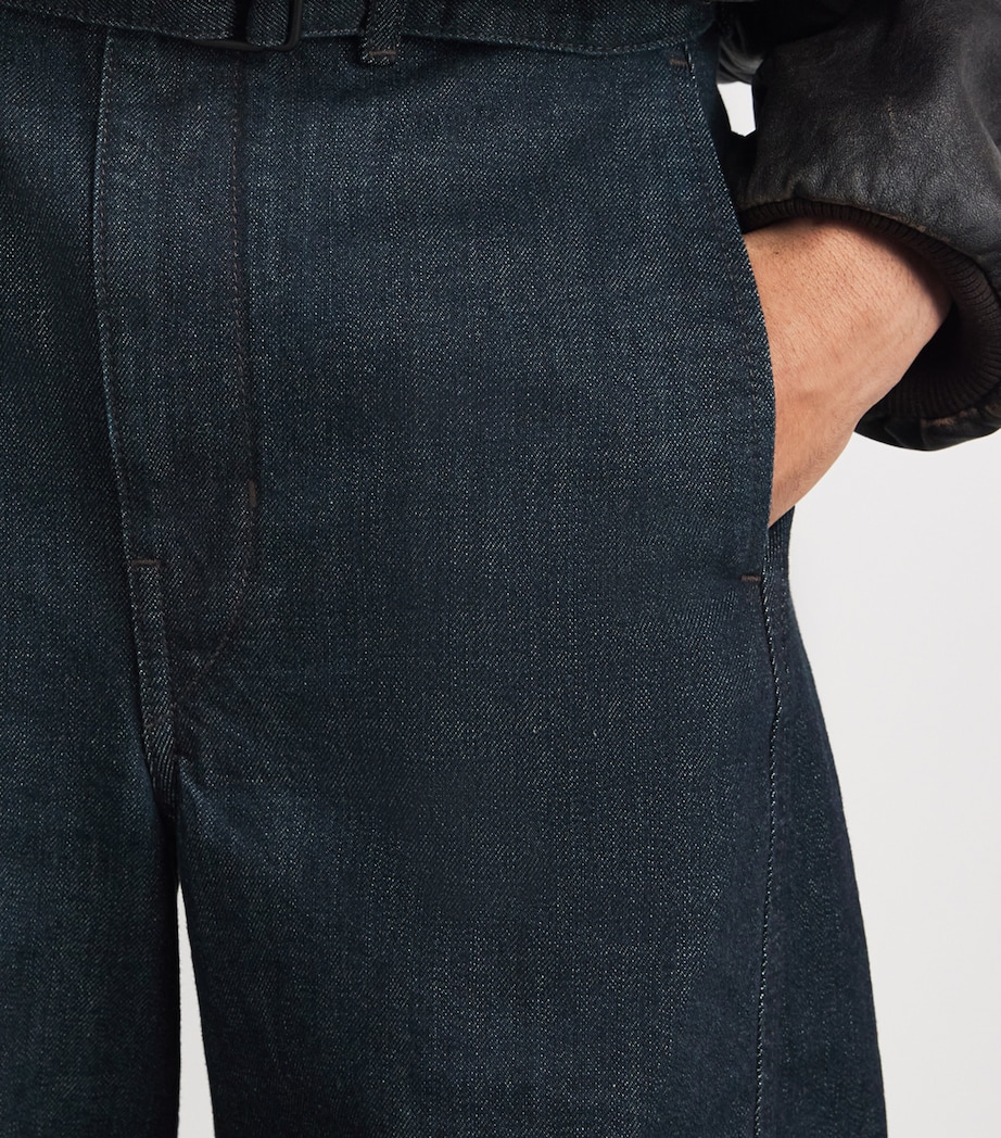 Lemaire Mens Twisted Belted Jeans Denim Indigo/ Image 3