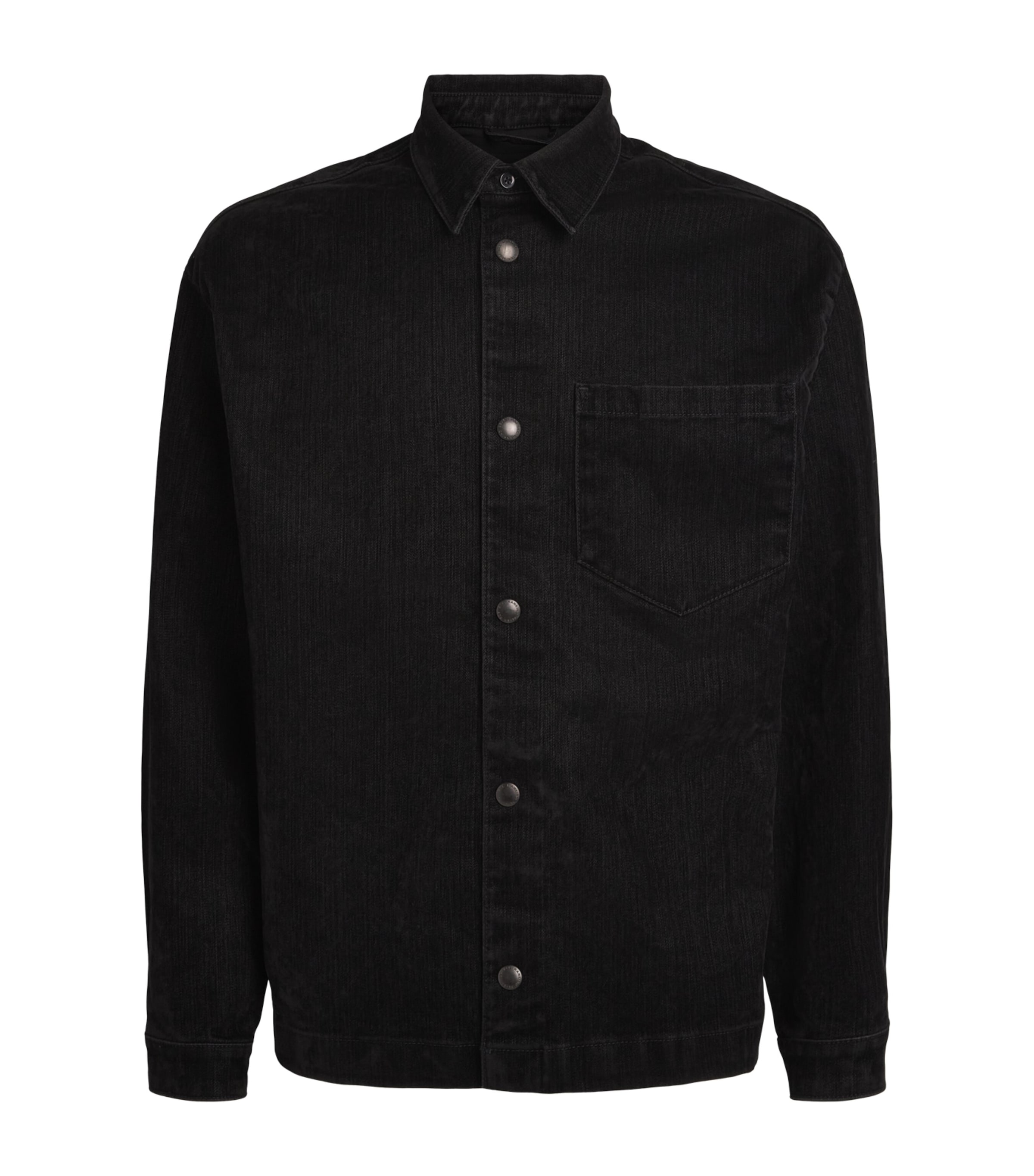 7 For All Mankind Mens Denim Overshirt Black Image 1