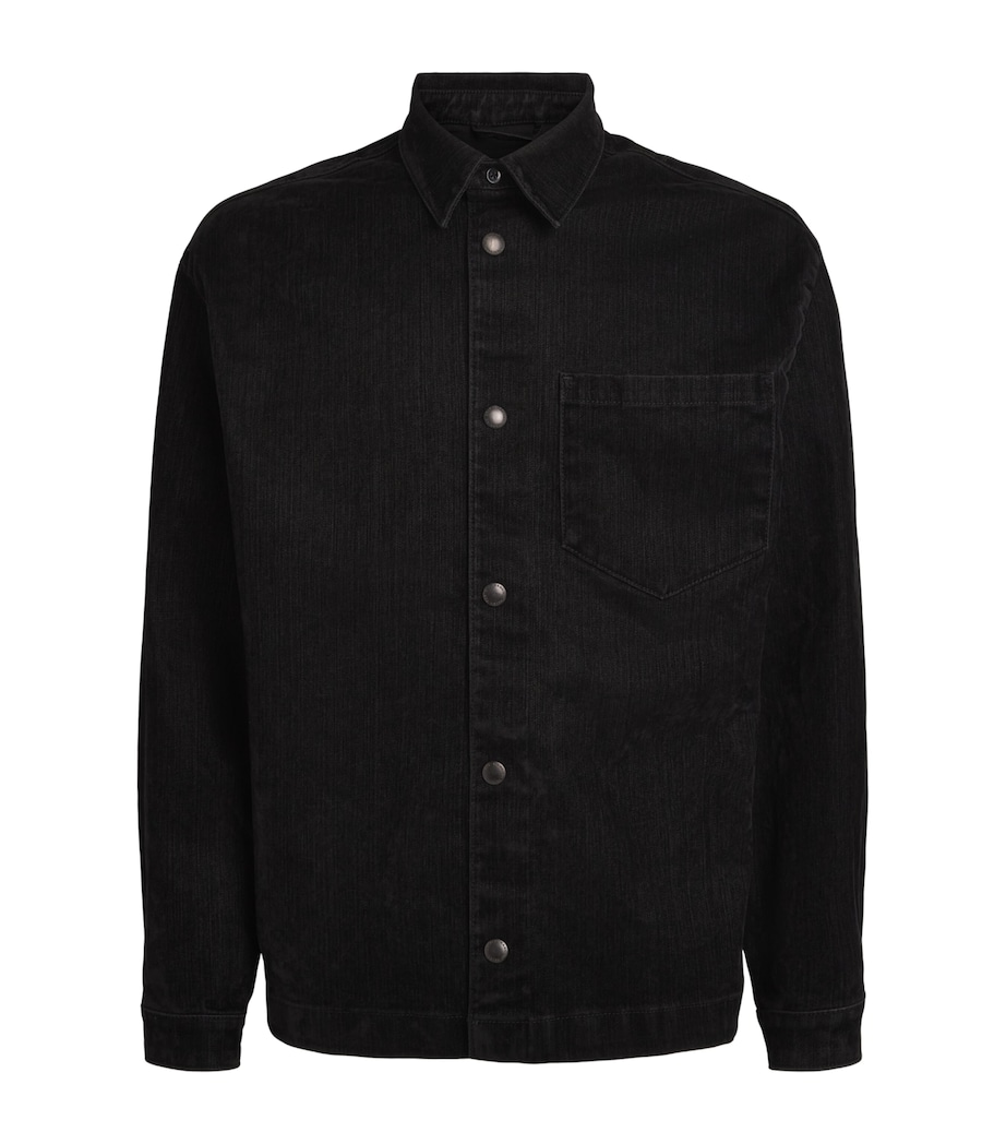 7 For All Mankind Mens Denim Overshirt Black Image 1