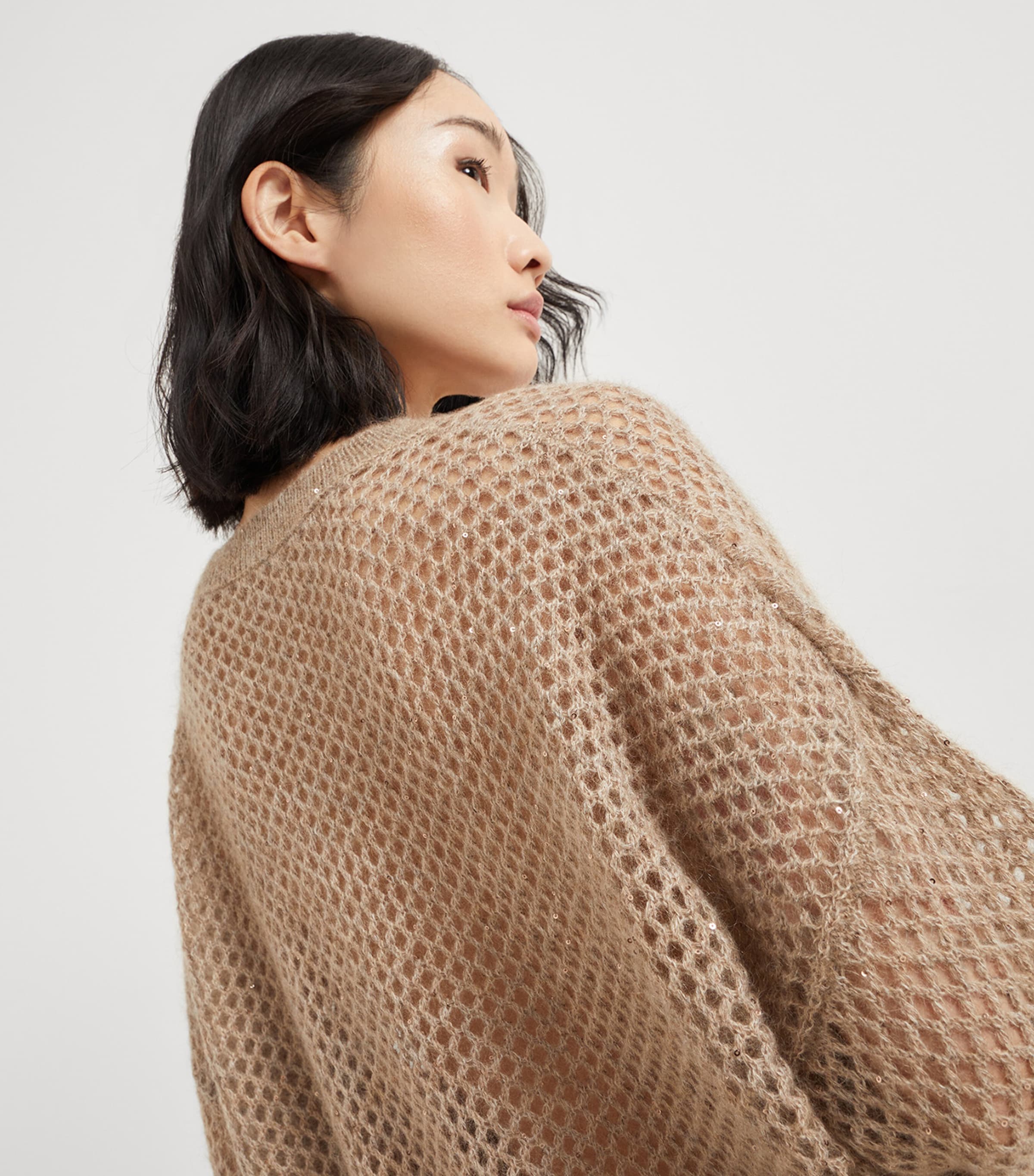 Mohair-Blend Mesh Sweater C3592 Image 6