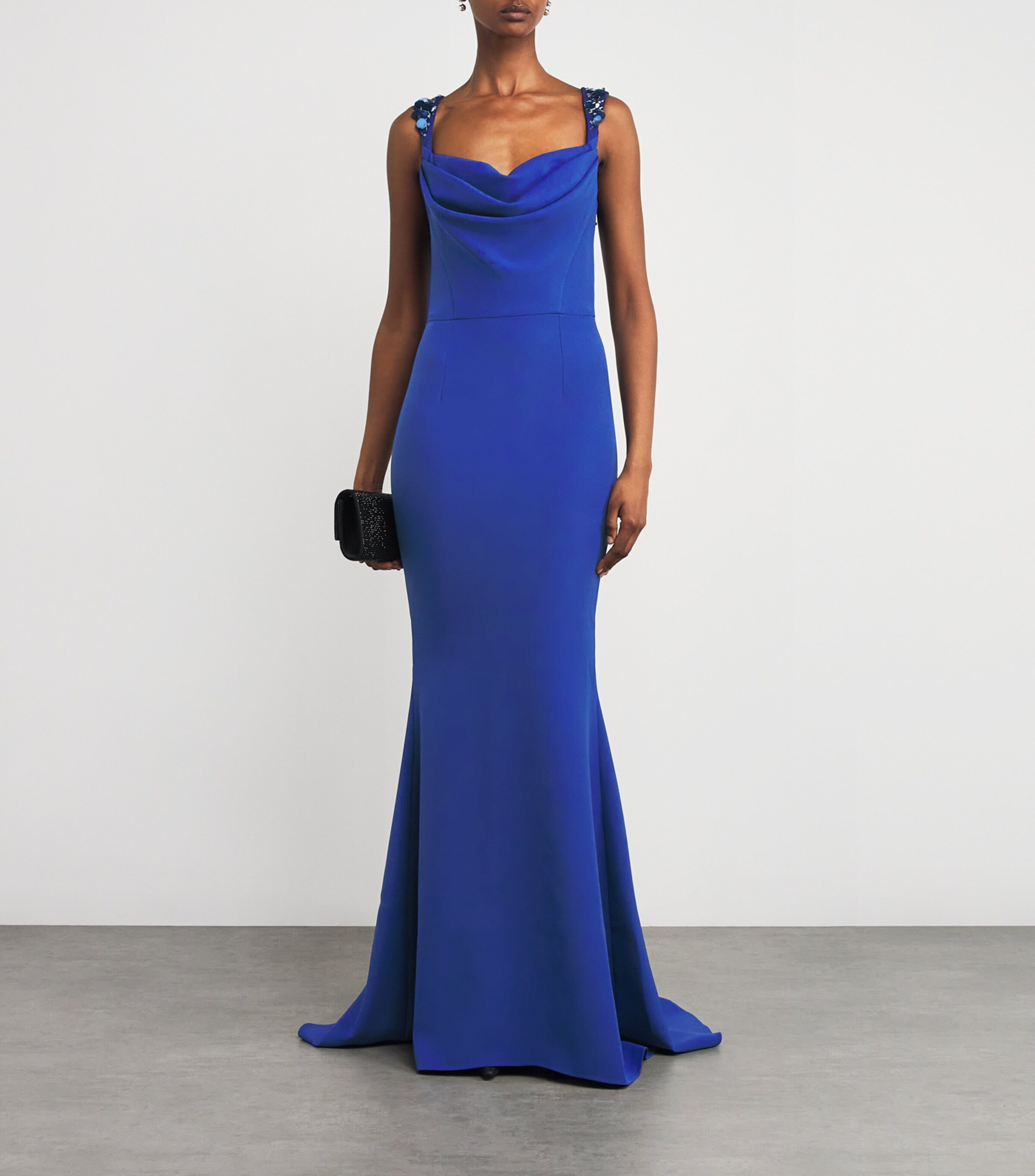 Safiyaa Womens Embellished Melina Gown Skiathos Blue Image 2