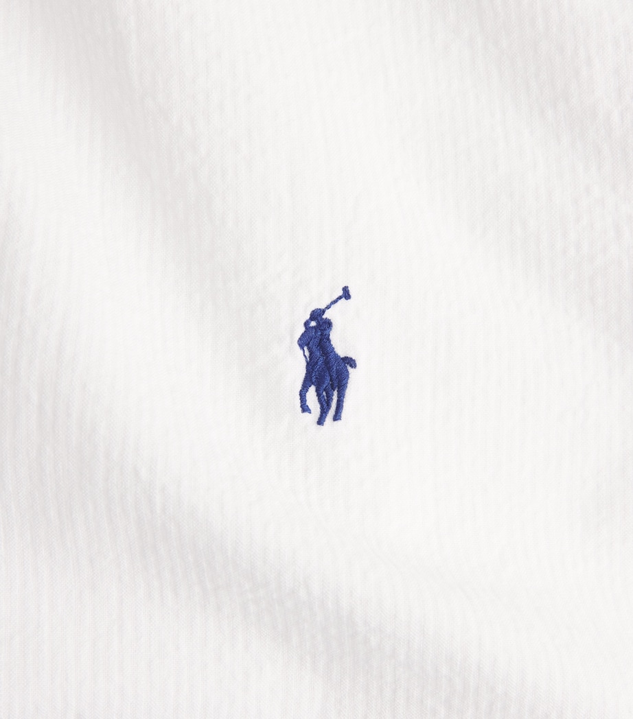Polo Ralph Lauren Mens Cotton Seersucker Custom Fit Shirt White Image 6