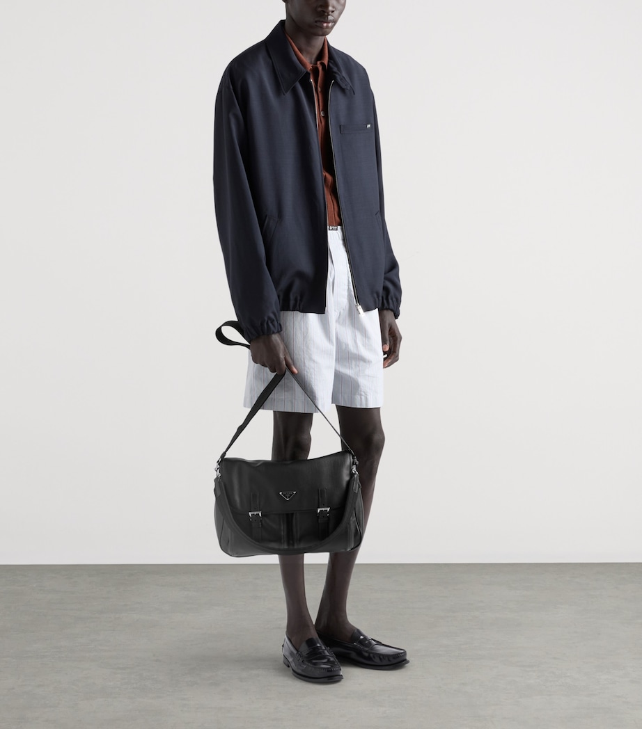 Prada Leather Shoulder Bag Black Image 2