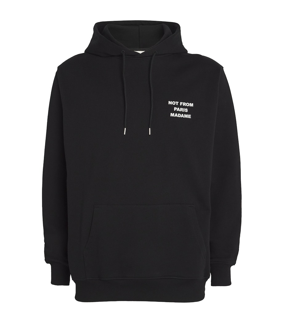 Cotton Slogan Hoodie BLACK Image 1
