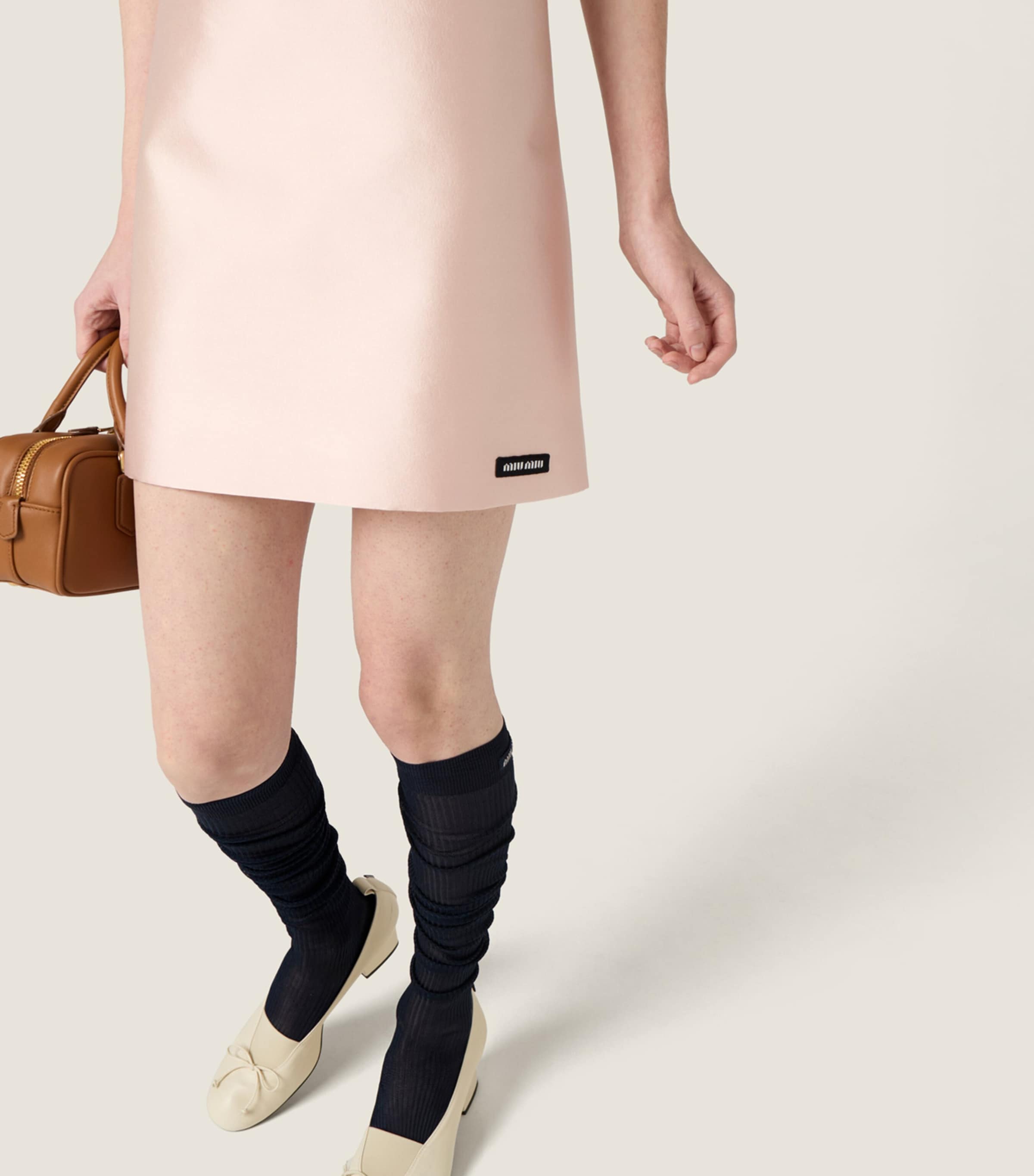 Miu Miu Womens Silk-Wool Mini Dress Image 4