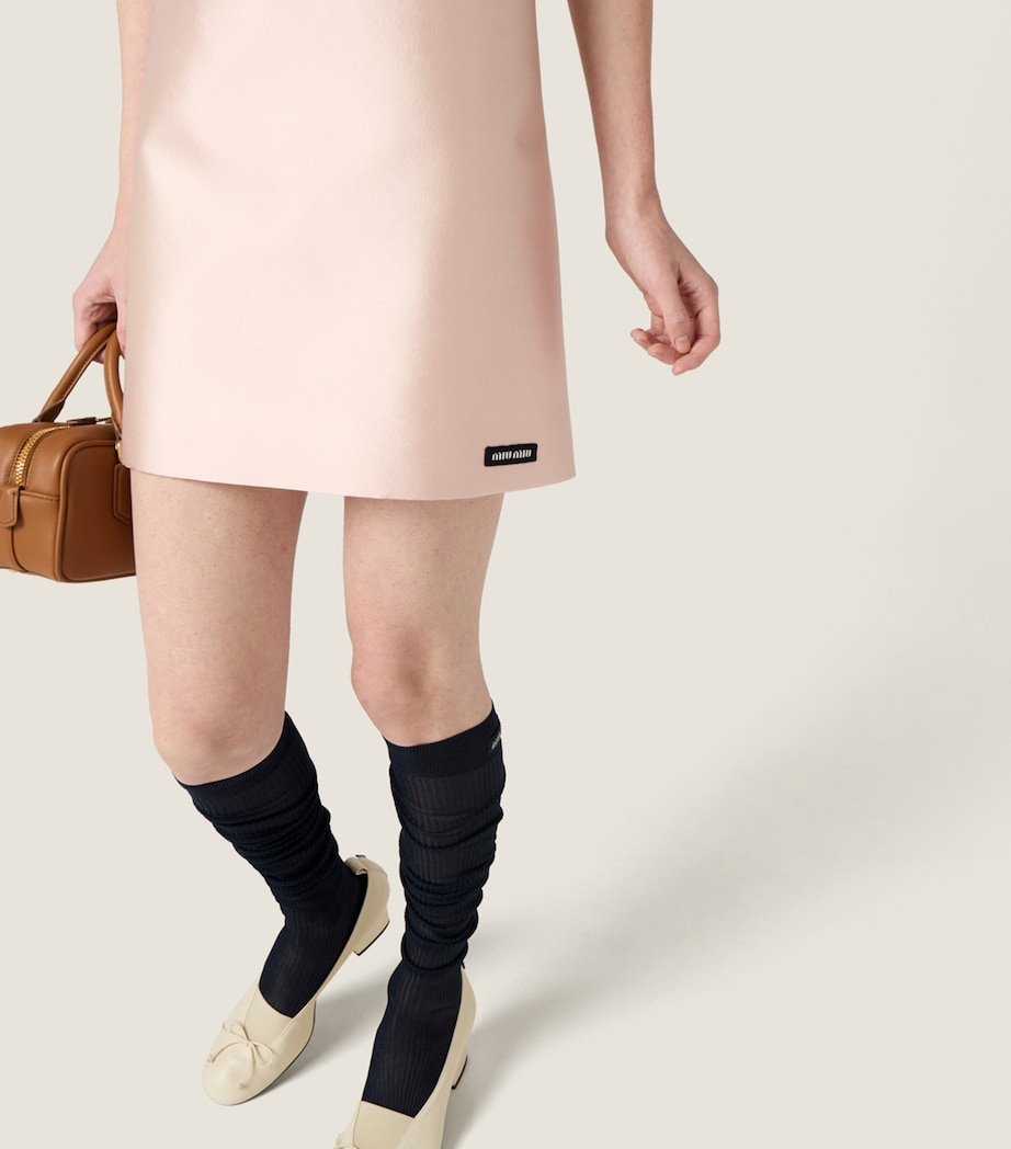Miu Miu Womens Silk-Wool Mini Dress Image 4