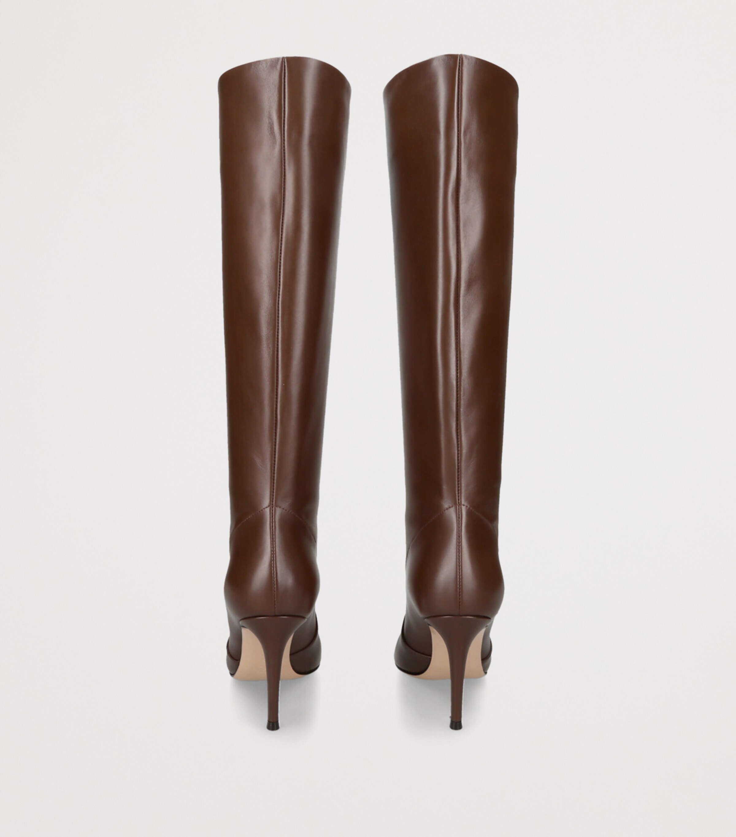 Gianvito Rossi Leather Hansen Vitello Glove Knee-High Boots 45 Brown Image 2