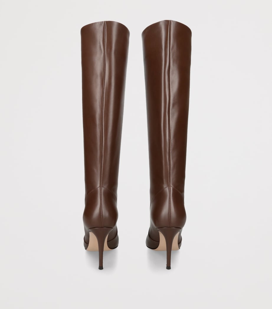 Leather Hansen Vitello Glove Knee-High Boots 45 BROWN Image 2