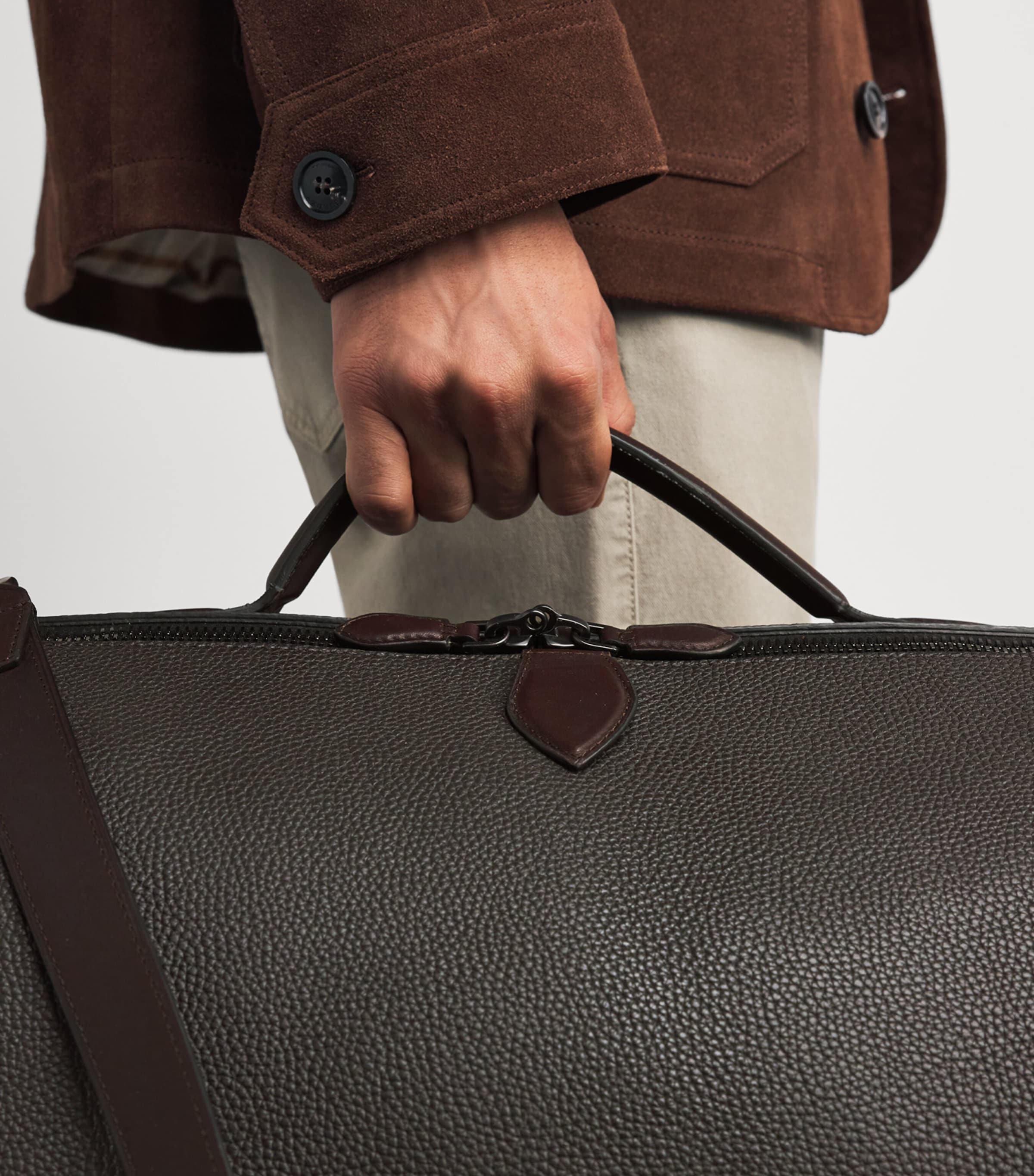 Purdey Leather Duffle Holdall Dbr Image 2