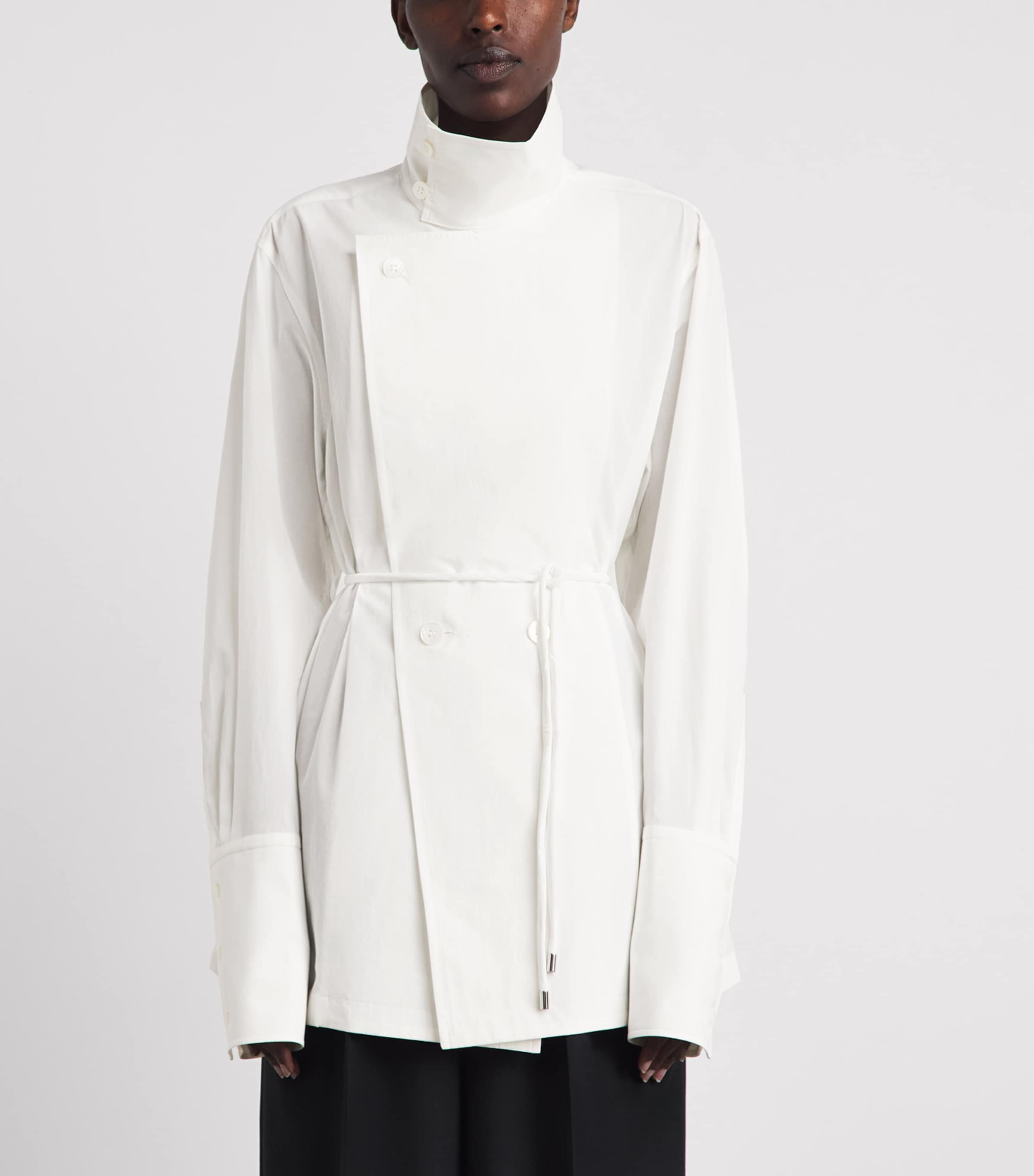 Issey Miyake Womens Cotton Monsieur Shirt White Image 4