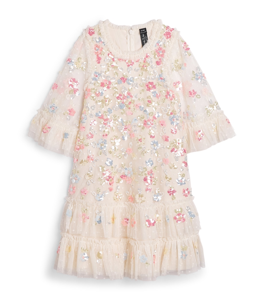 Needle & Thread Sequin Bloom Dress (8-12 Years) Cream Image 1