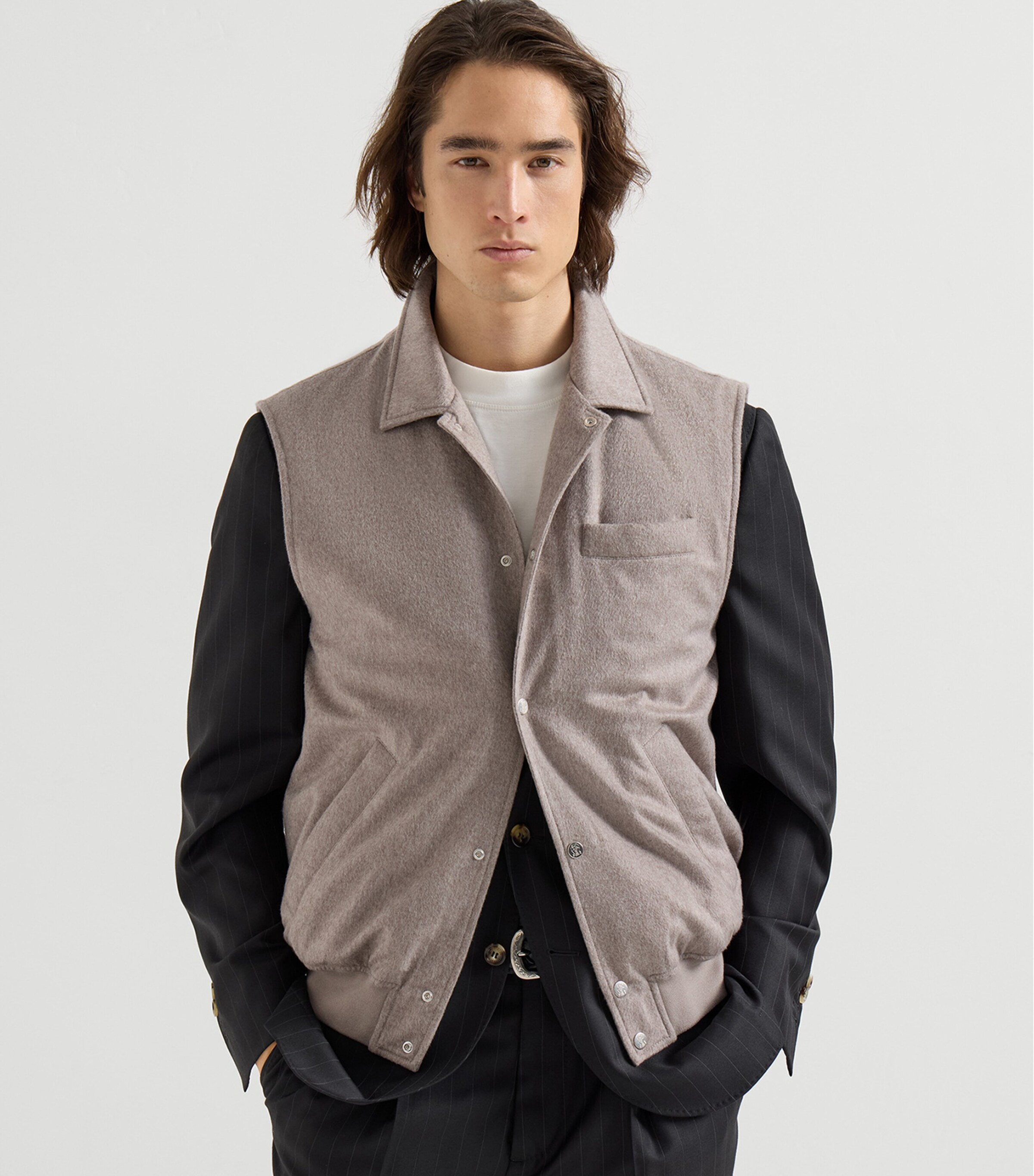 Brunello Cucinelli Mens Cashmere Padded Gilet Image 3