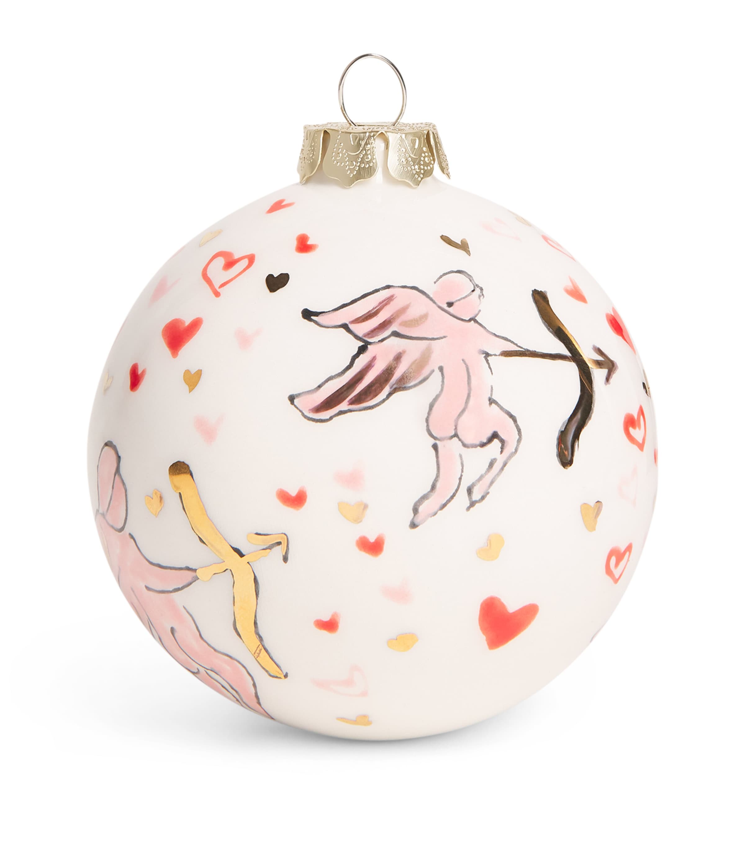 Jayne Redmond Heart Lock and Key Bauble White Image 1