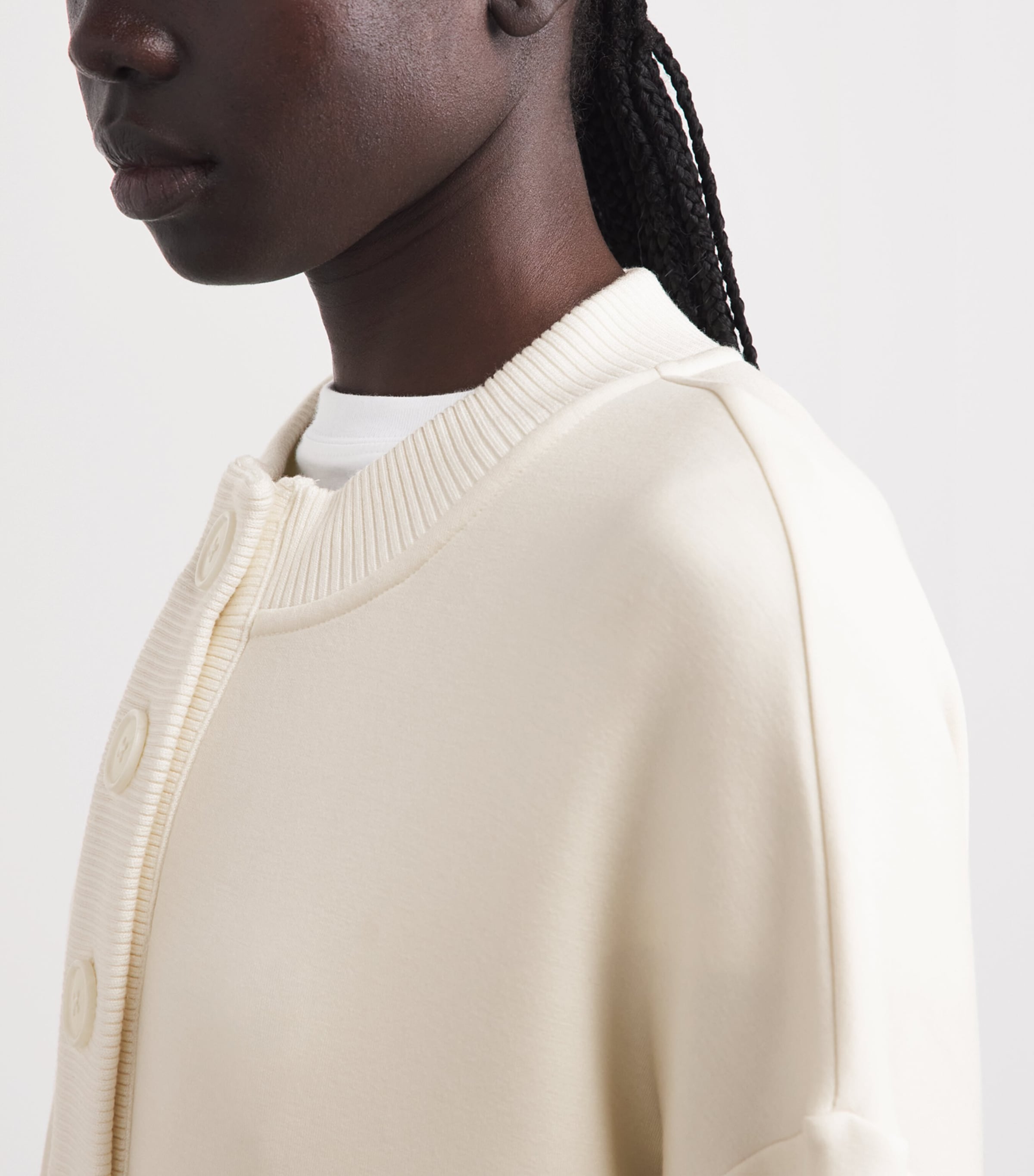 Varley Womens Button-Up Reena Sweatshirt Pristine Image 3