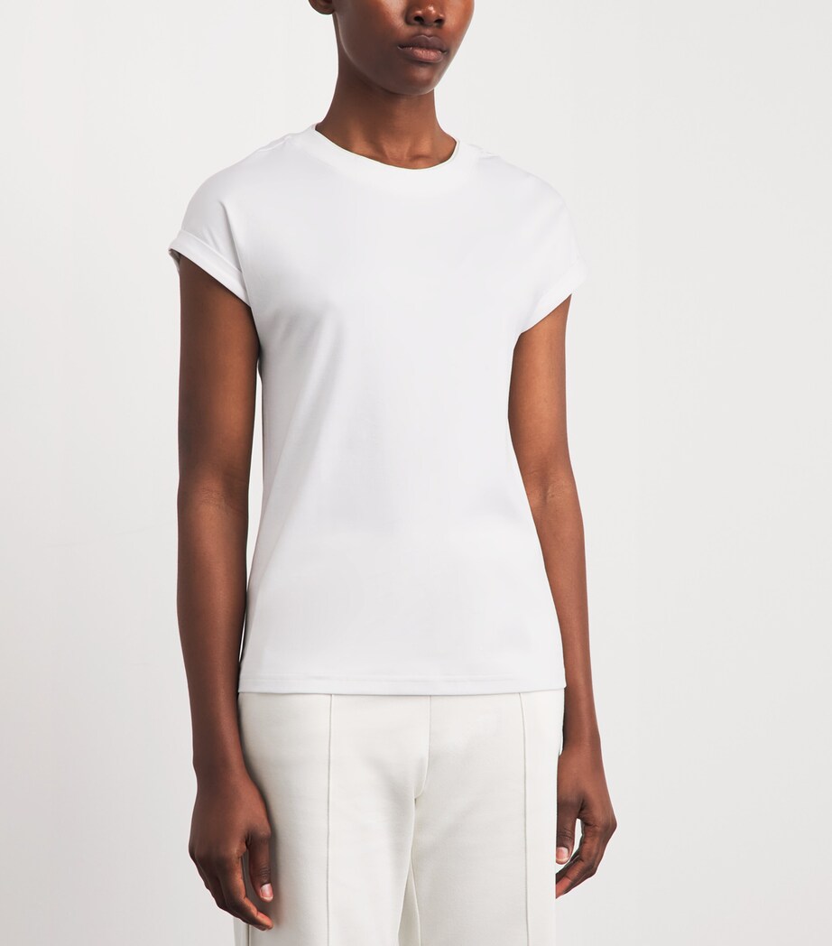 Eleventy Womens Cotton Layered T-Shirt Bianco E Avorio Image 4