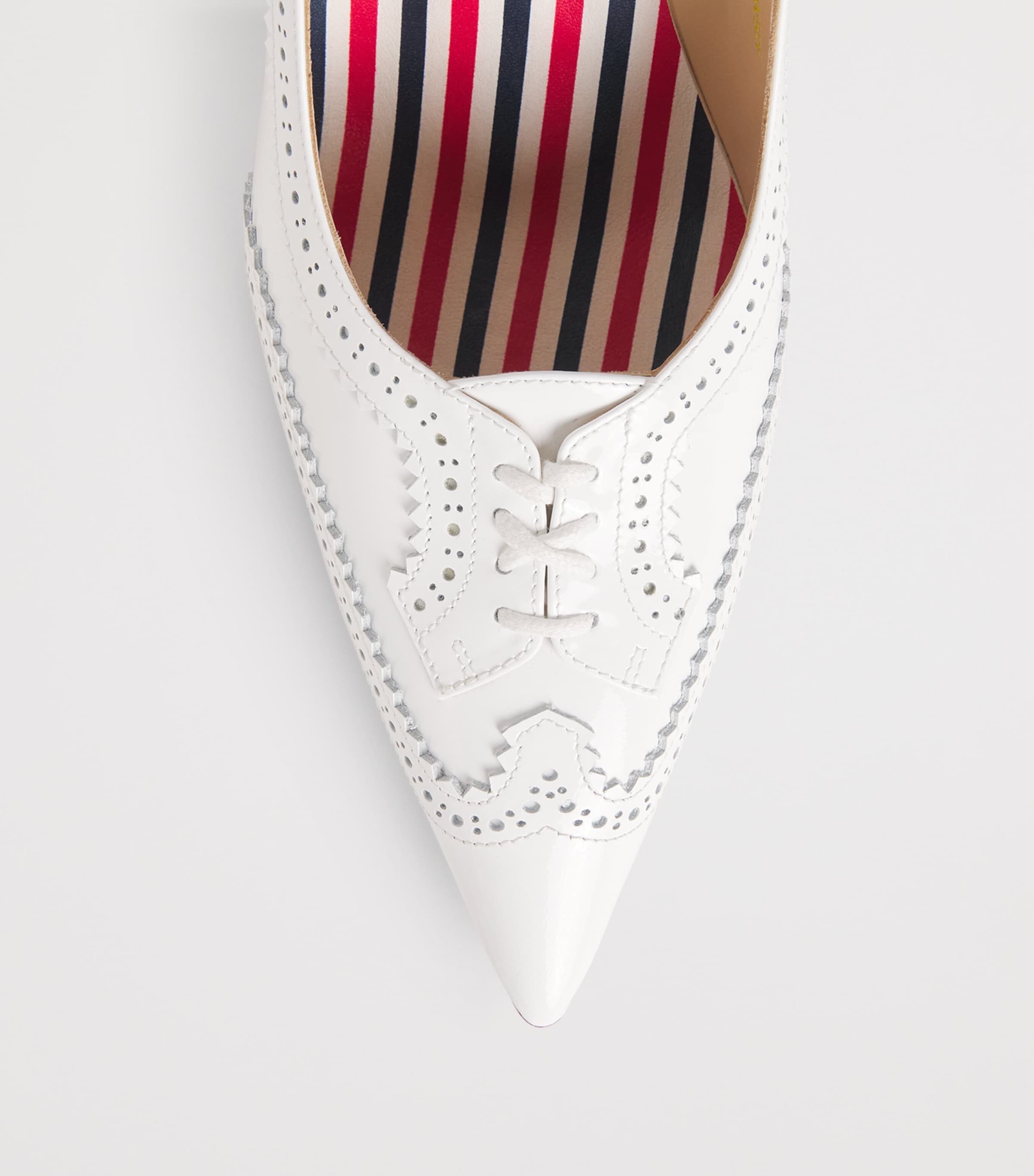 Thom Browne Patent Leather Wingtip Pumps 90 White Image 4