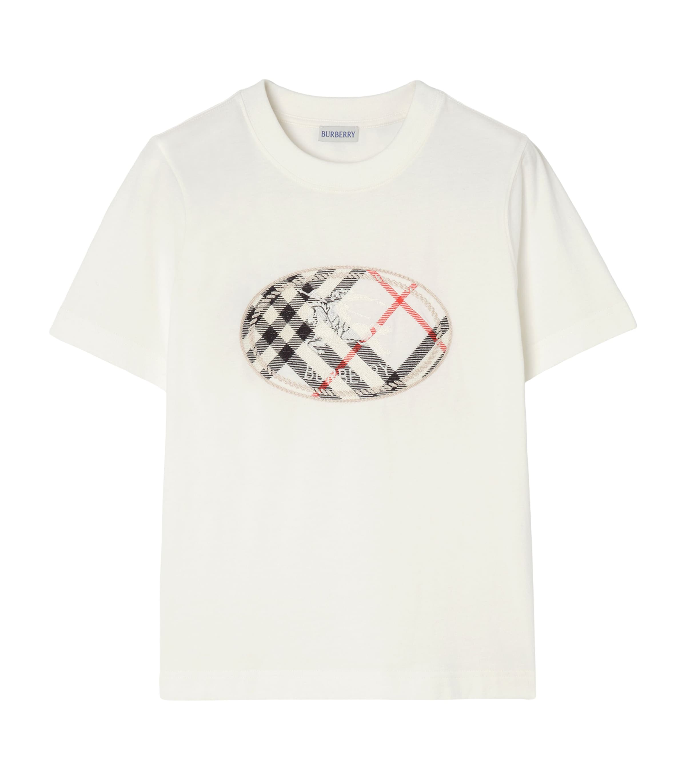 Burberry Womens Cotton Logo Stamp T-Shirt Chalk Image 1