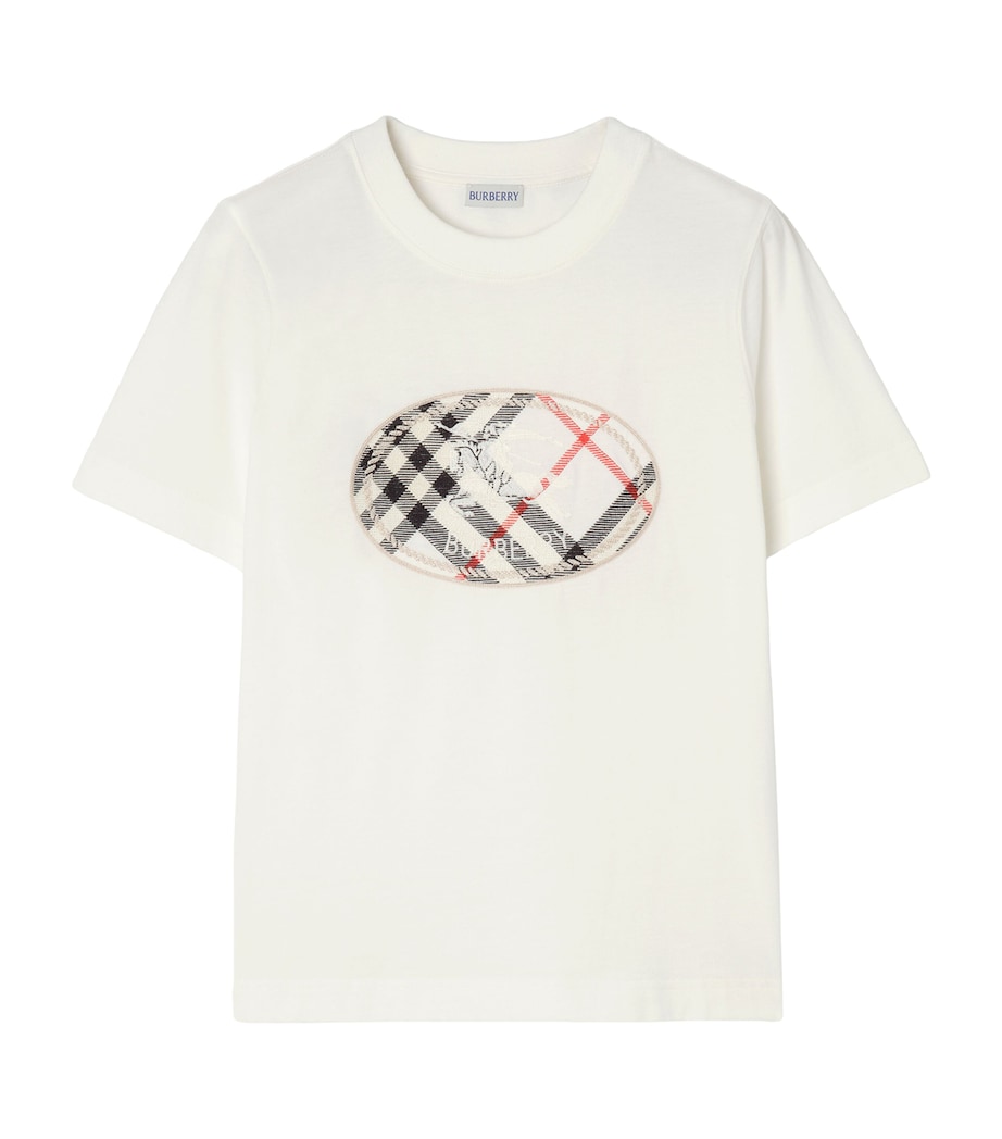 Burberry Womens Cotton Logo Stamp T-Shirt Chalk Image 1