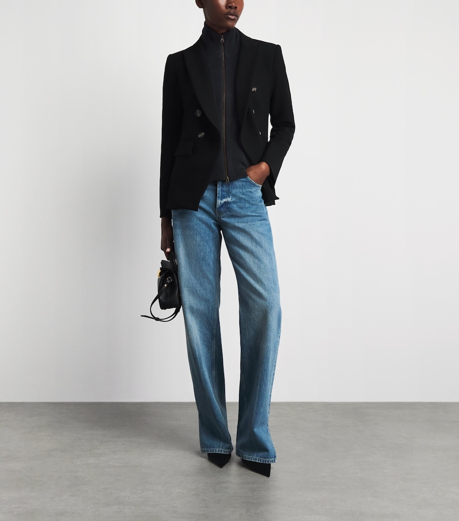 Veronica Beard Merino Wool-Cashmere Uptown Dickey Blk Image 2