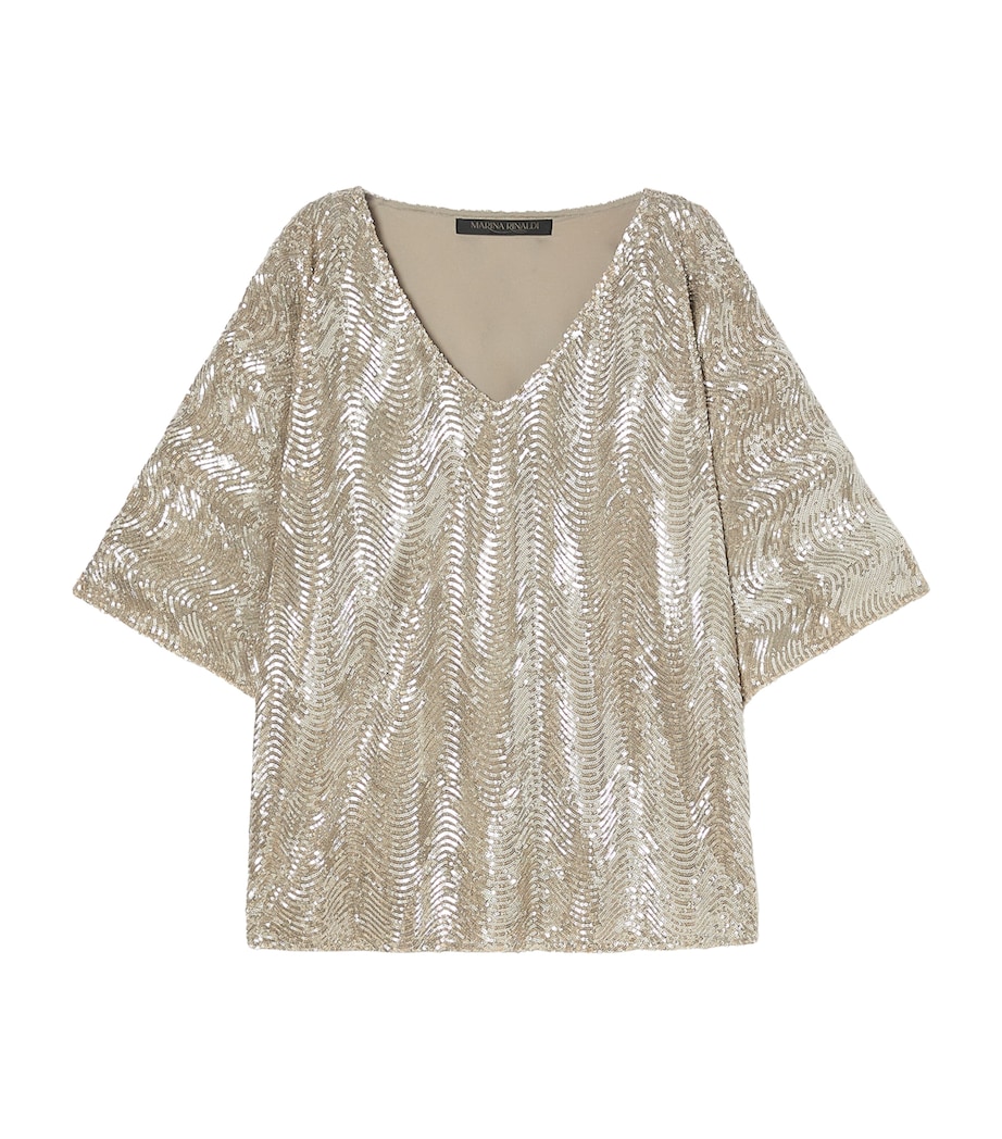 Sequin-Embellished Torbole Blouse BEIGE Image 1