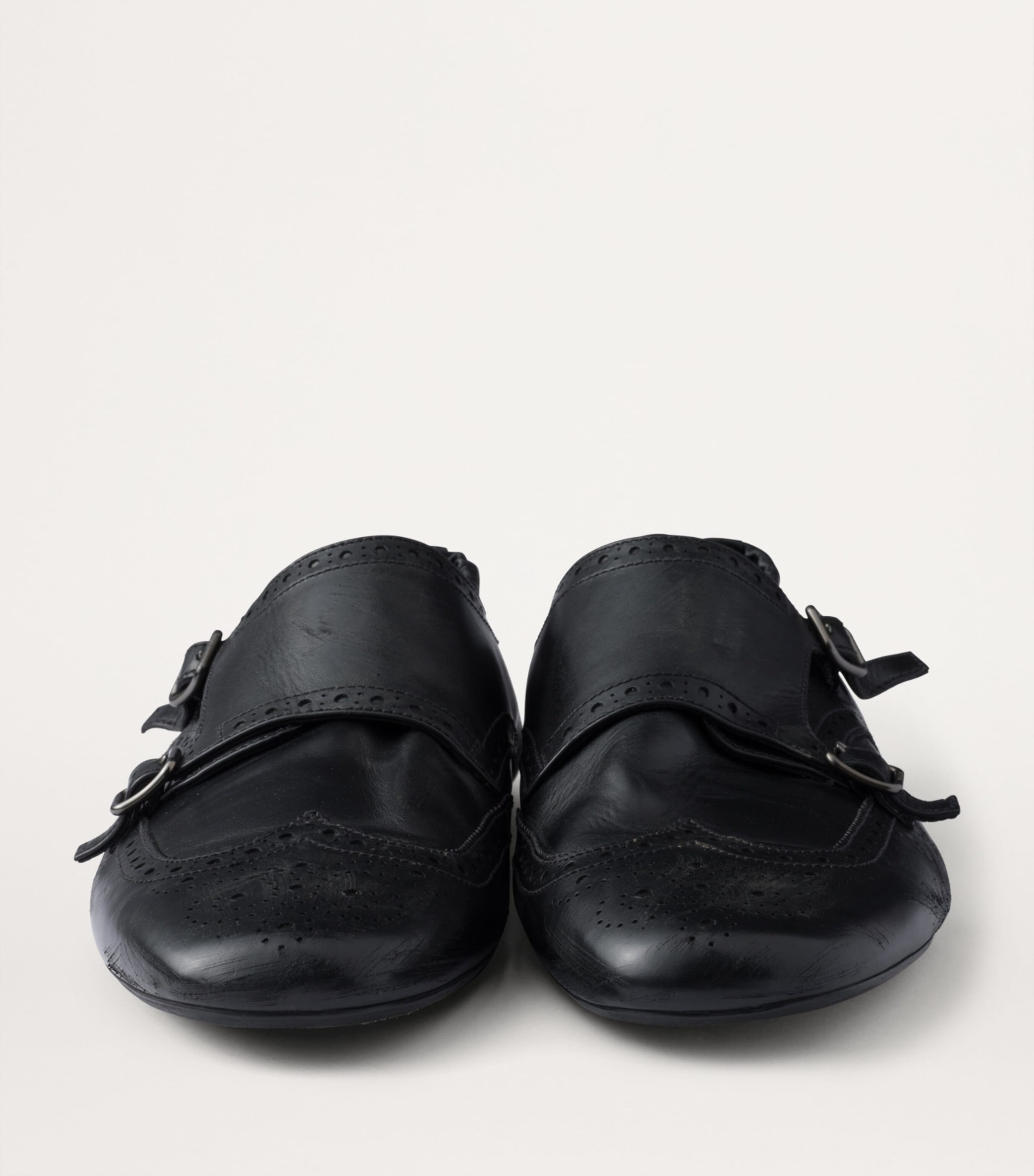 Prada Black Calf Leather Monk-Strap Shoes | Harrods UK