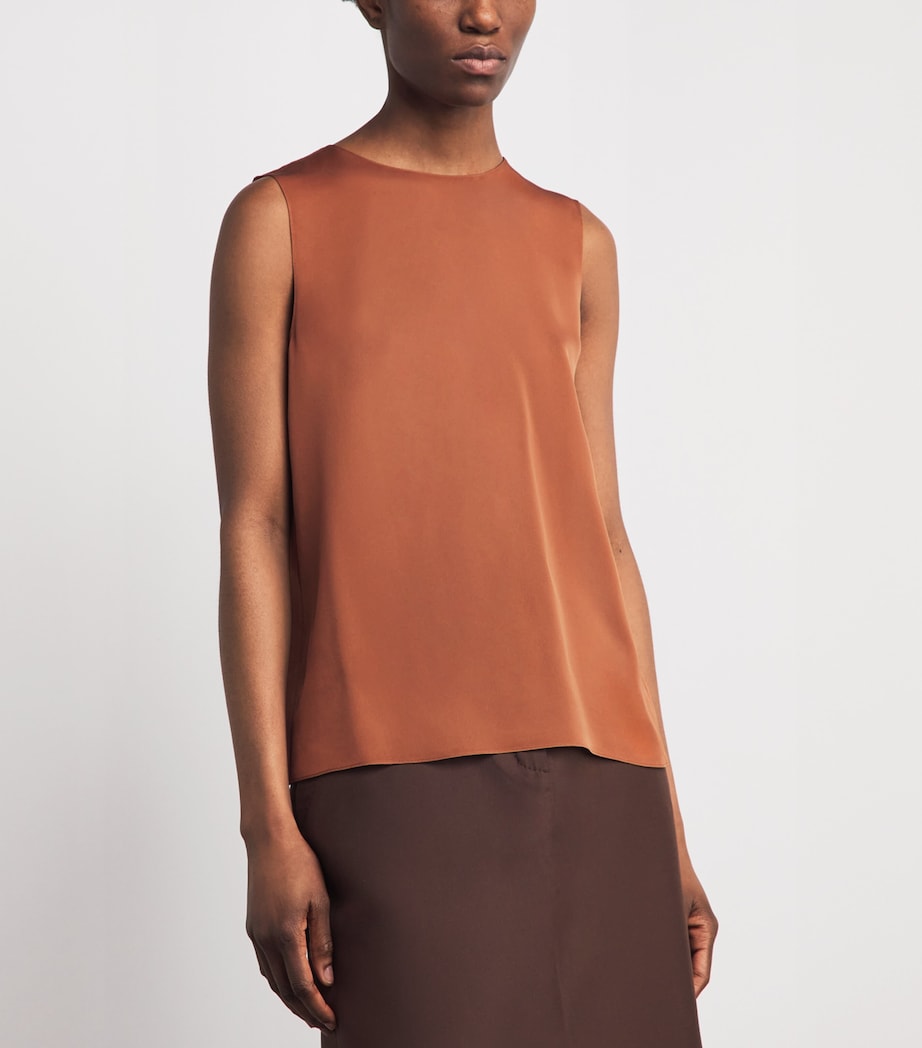 Silk Georgette Shell Blouse ZFD BRIGHT COGNAC Image 4