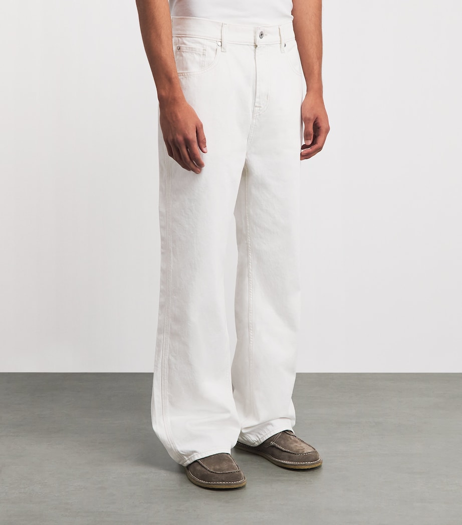7 For All Mankind Mens Wide-Leg Jeans White Image 4