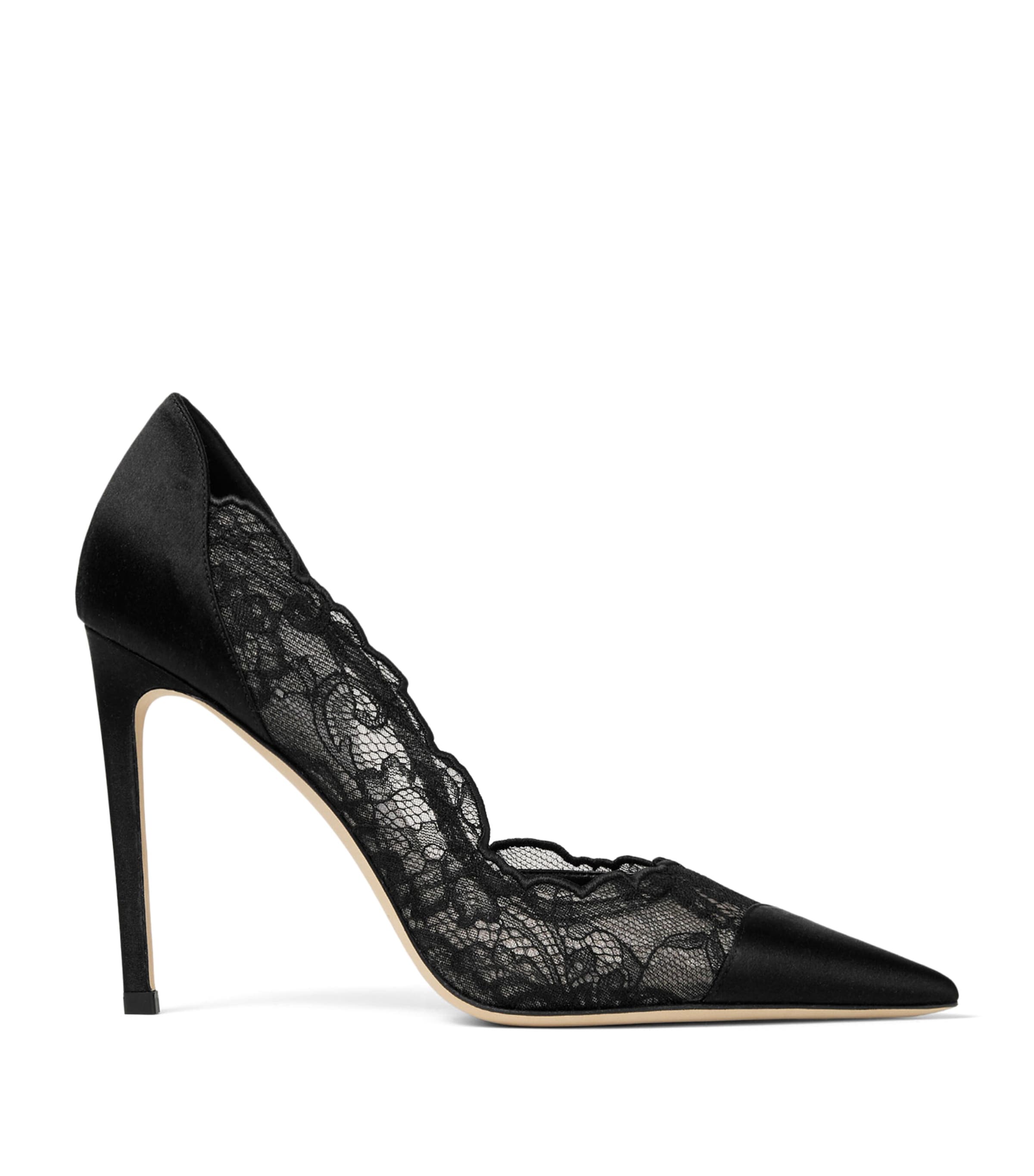 Jimmy Choo Brigitte 100 Lace Pumps Black/black Image 1