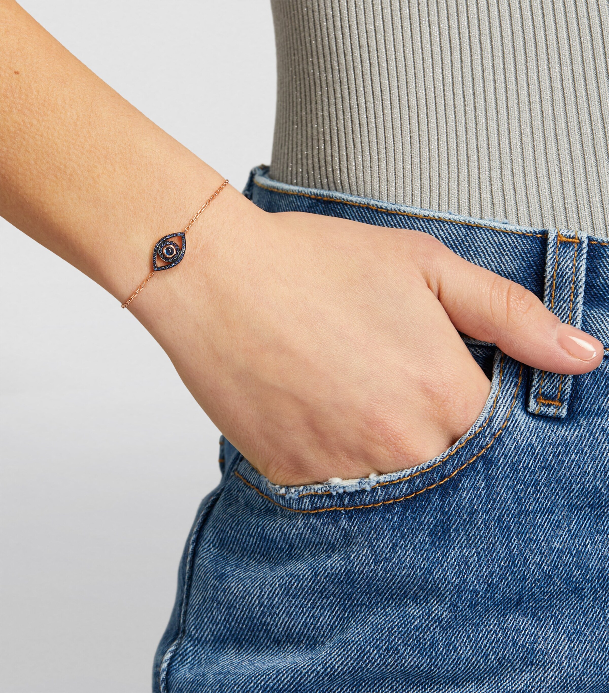 Netali Nissim Rose Gold and Blue Sapphire Mini Eye Bracelet Rose Gold Image 5