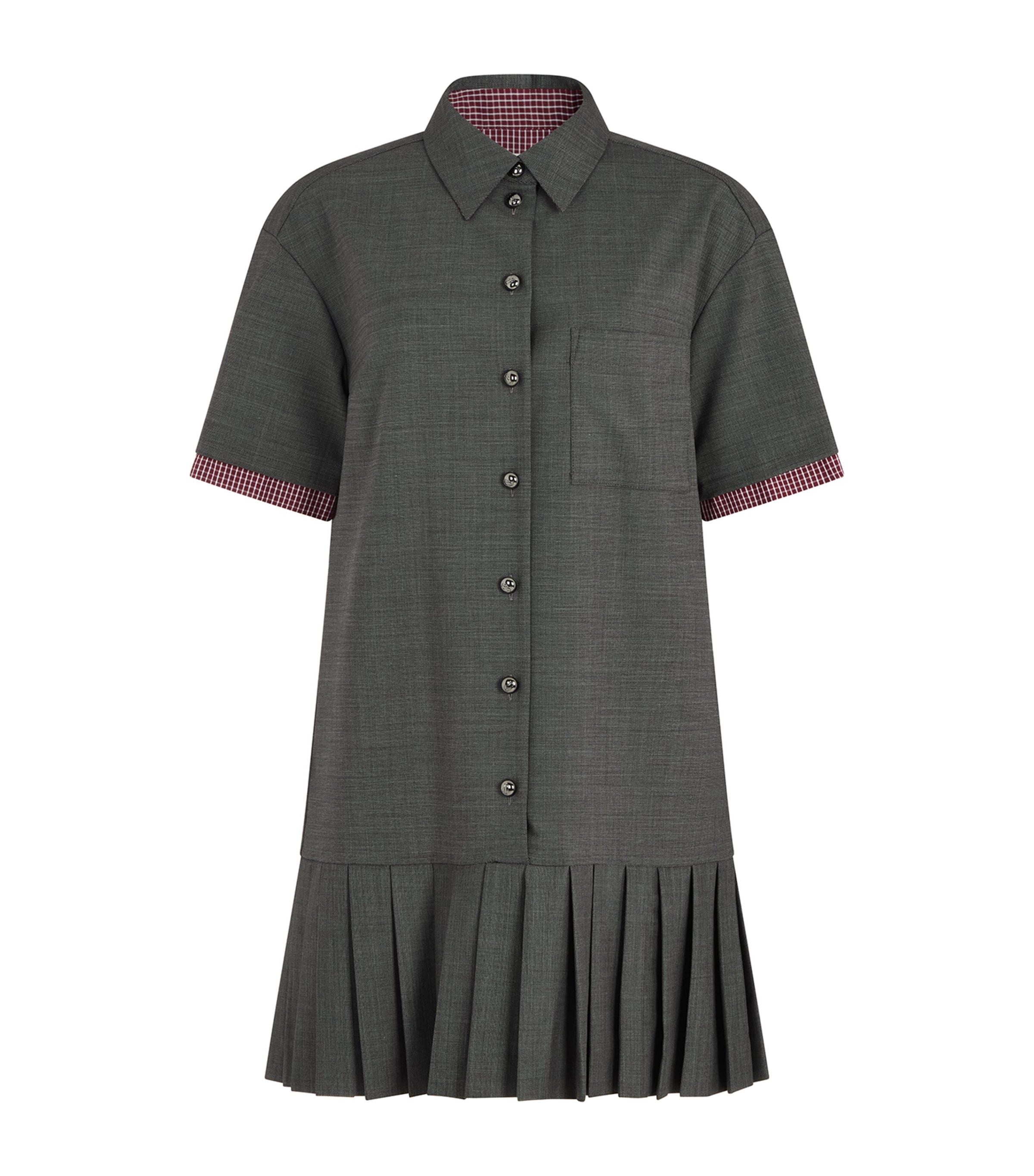 Claudie Pierlot Pleated Mini Dress In Gray