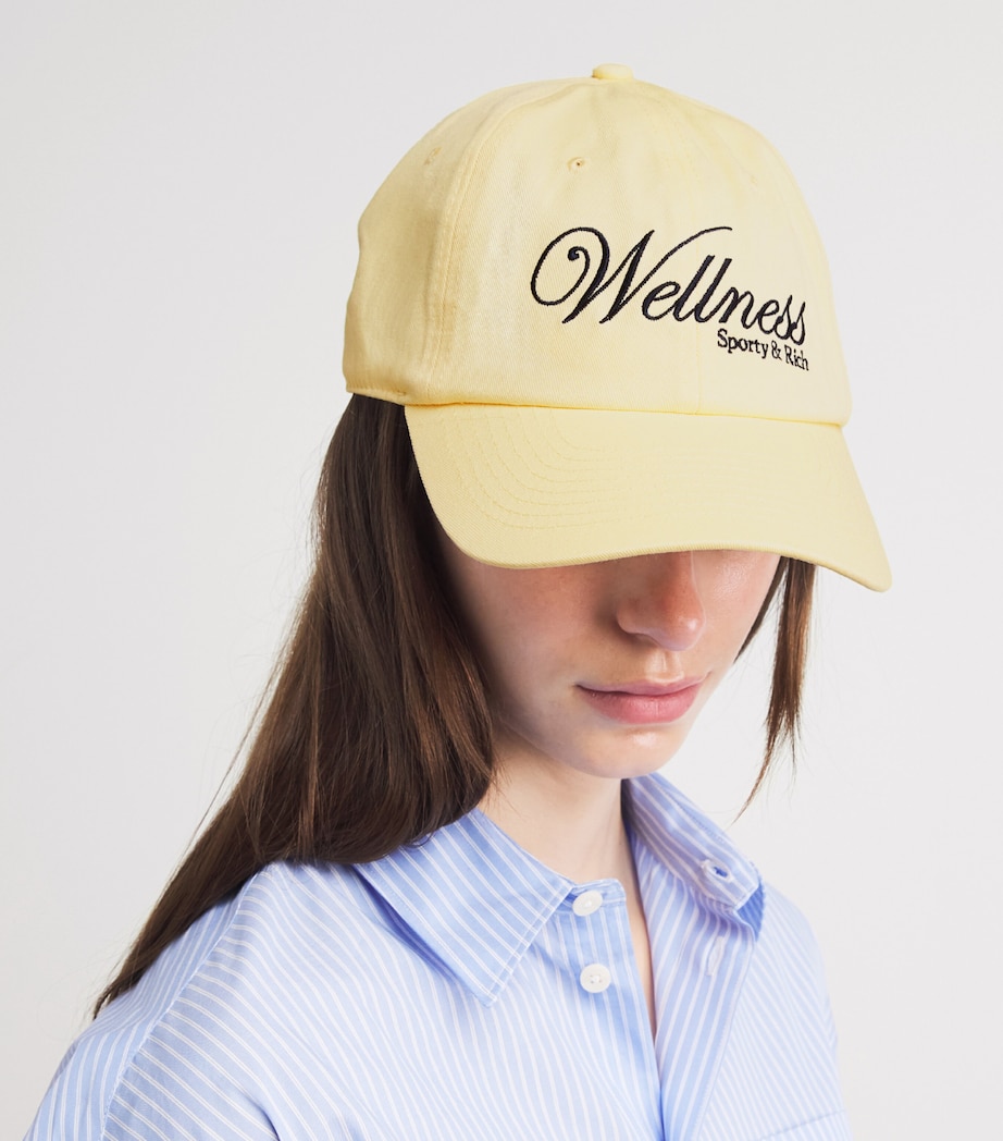 Sporty & Rich Cotton Embroidered Cap Almond Dark Navy Image 2