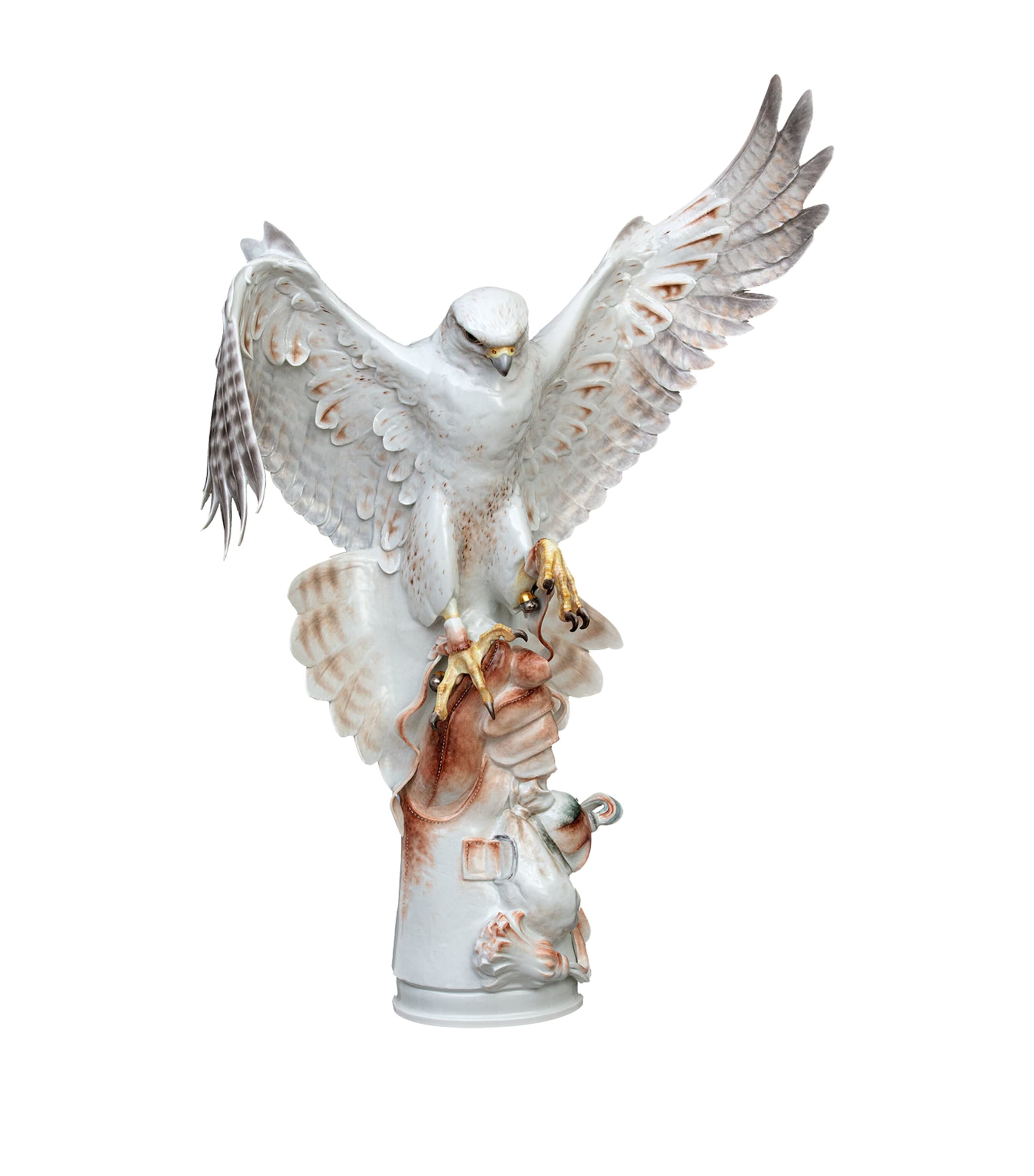 Meissen Gold-Trim Porcelain Falcon (75cm) White Image 1