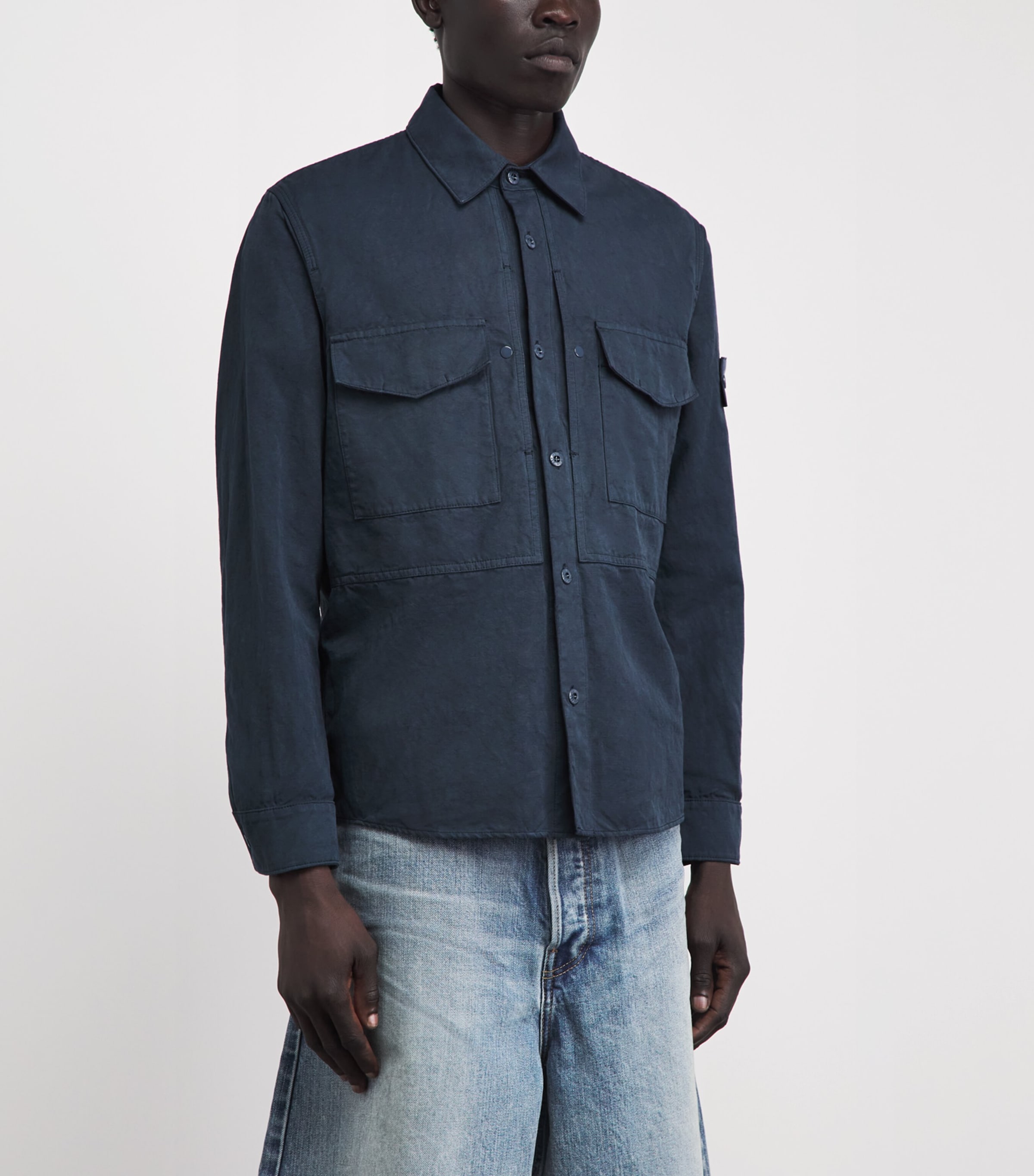 Stone Island Mens Canvas Ghost Overshirt Image 4