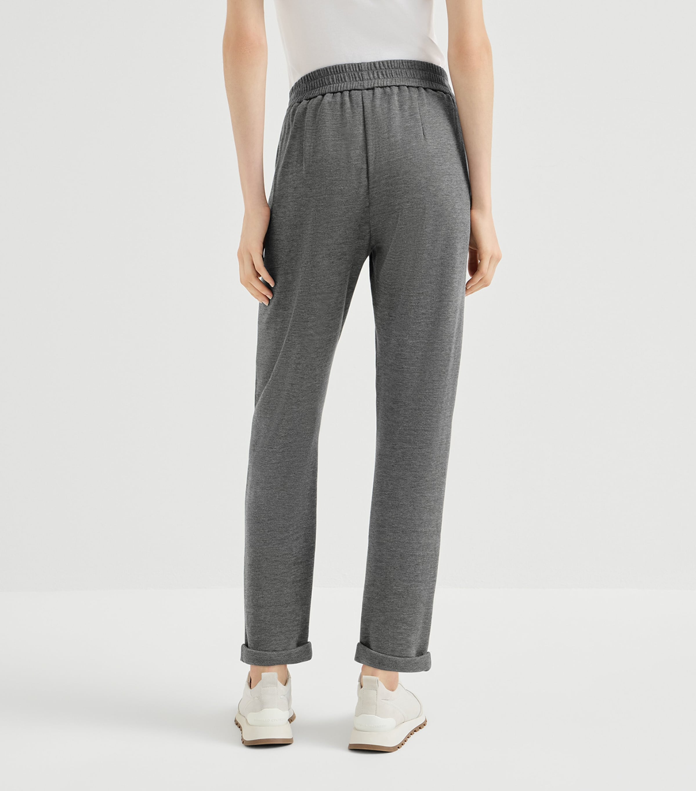 Brunello Cucinelli Womens Cotton-Silk Drawstring Trousers Image 5