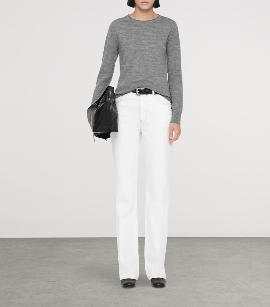 AllSaints Womens Merino Wool Coyte Sweater Grey Marl Image 2