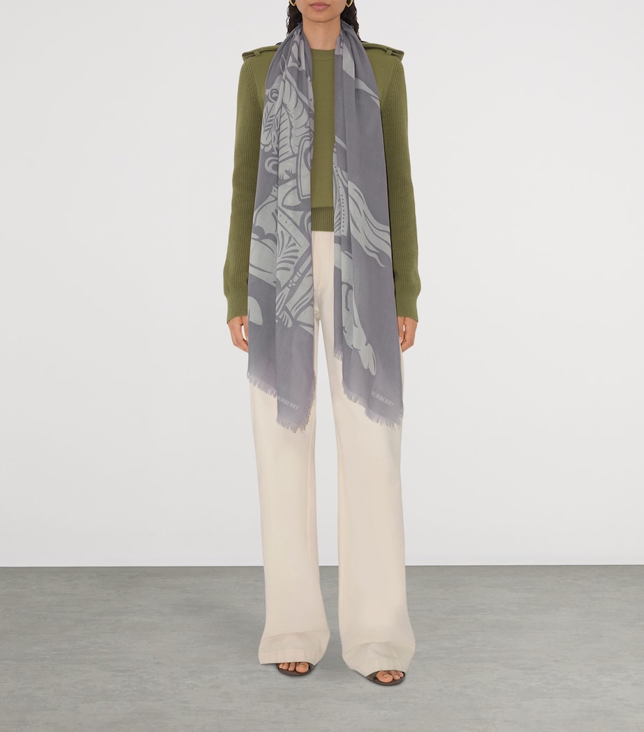 Wool Wide EKD Scarf MIST BLUE Image 3