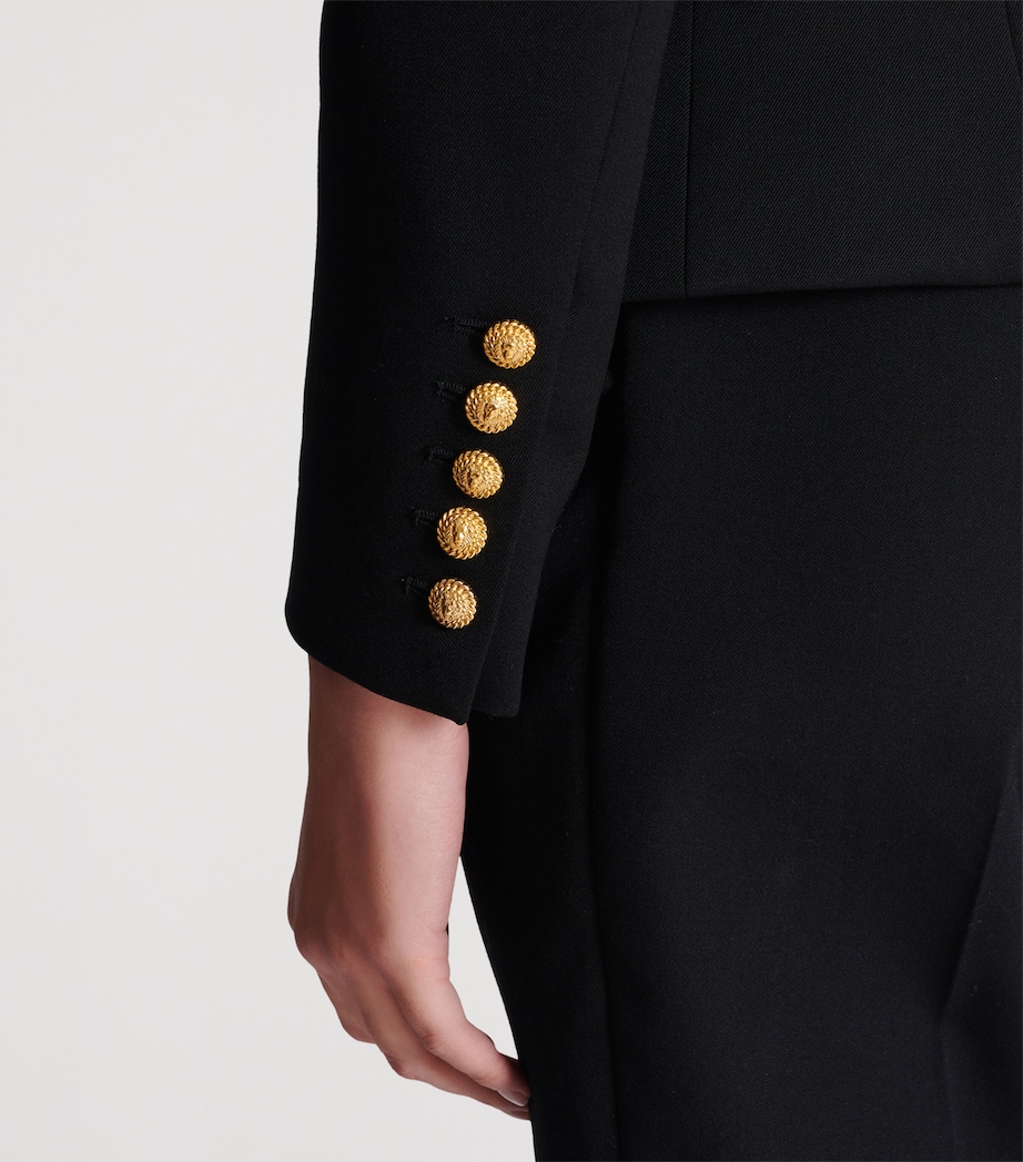 Wool Double-Breasted Blazer 0PA NOIR Image 8