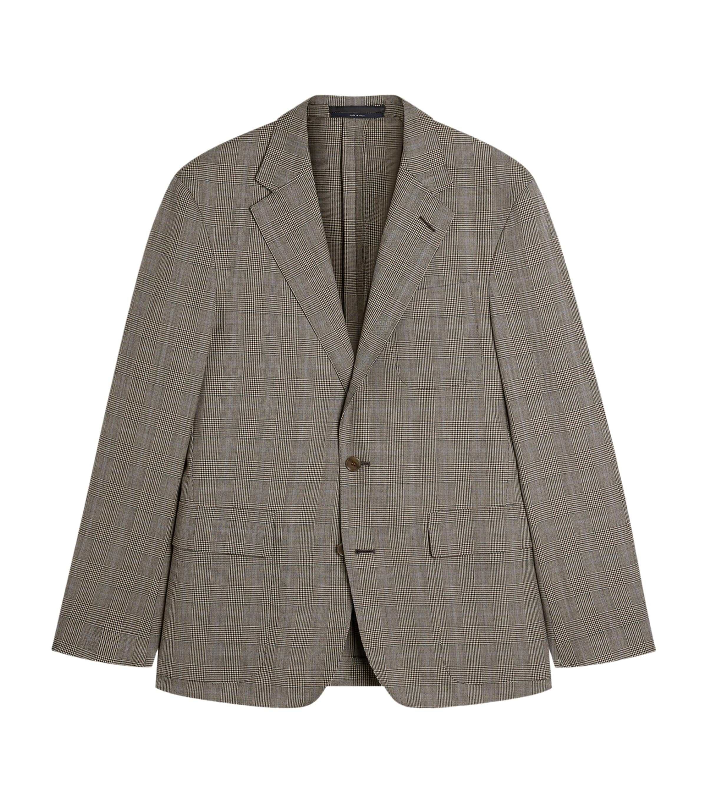Dunhill Wool-cashmere Check Cavendish Blazer In Neutral