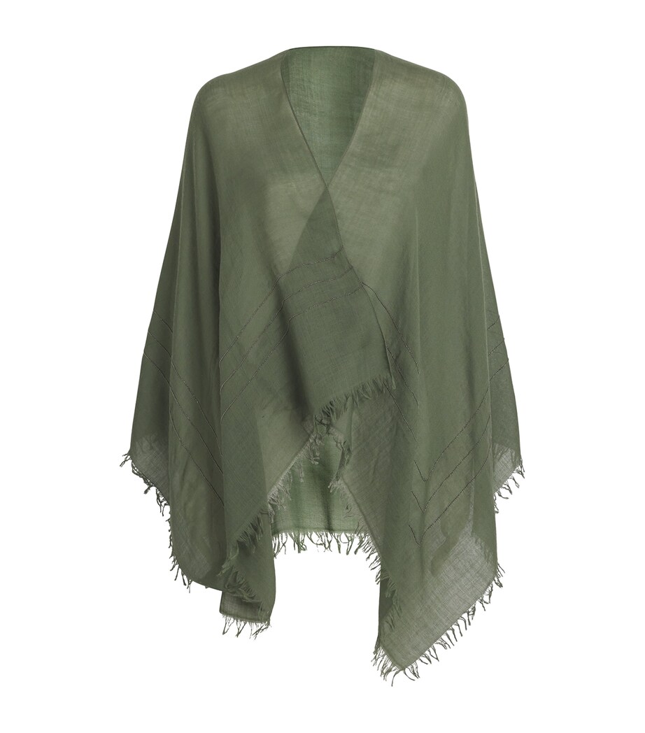 Fabiana Filippi Merino Wool Fringed Shawl Erba Image 1