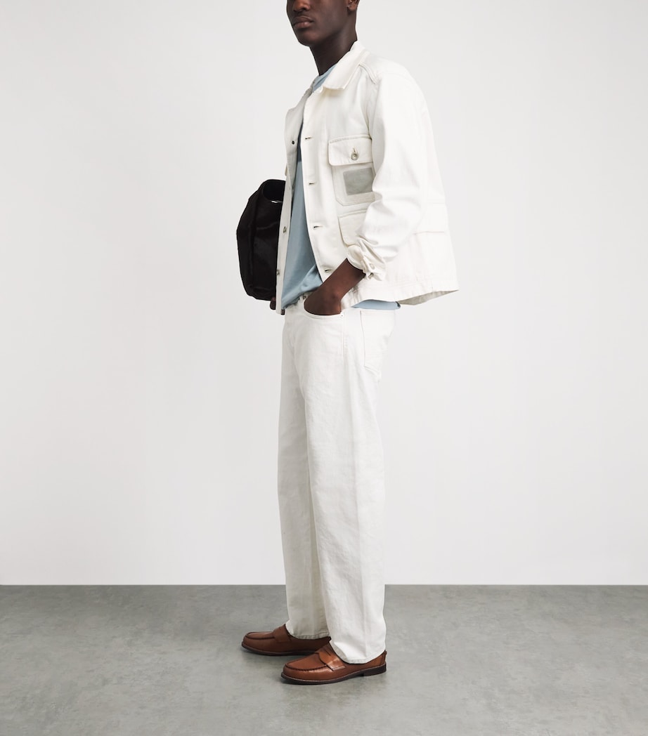 C.P. Company Mens Mid-Rise Straight Jeans Gauze White Image 2