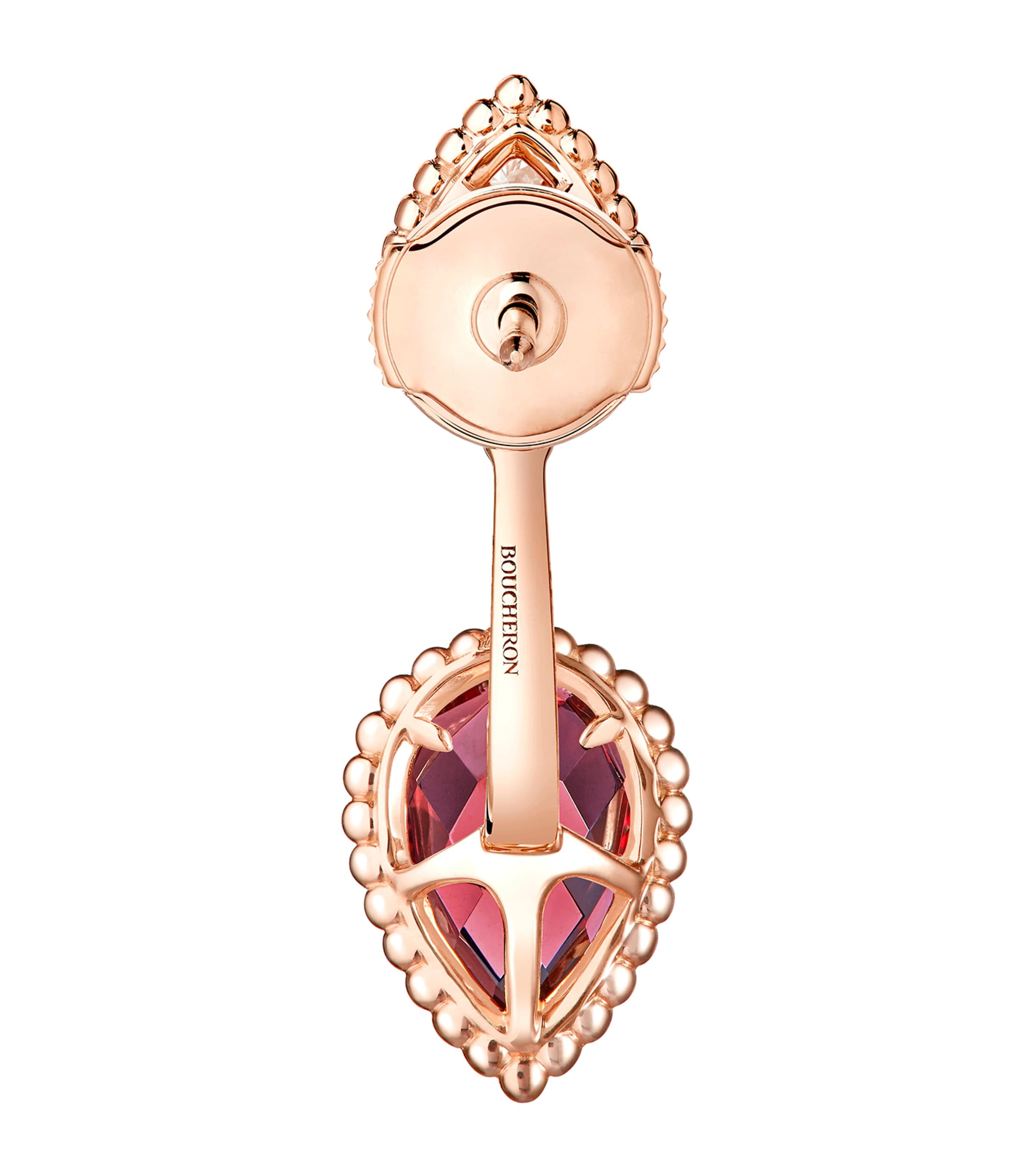 Rose Gold, Diamond and Garnet Serpent Bohème Earrings RED Image 3