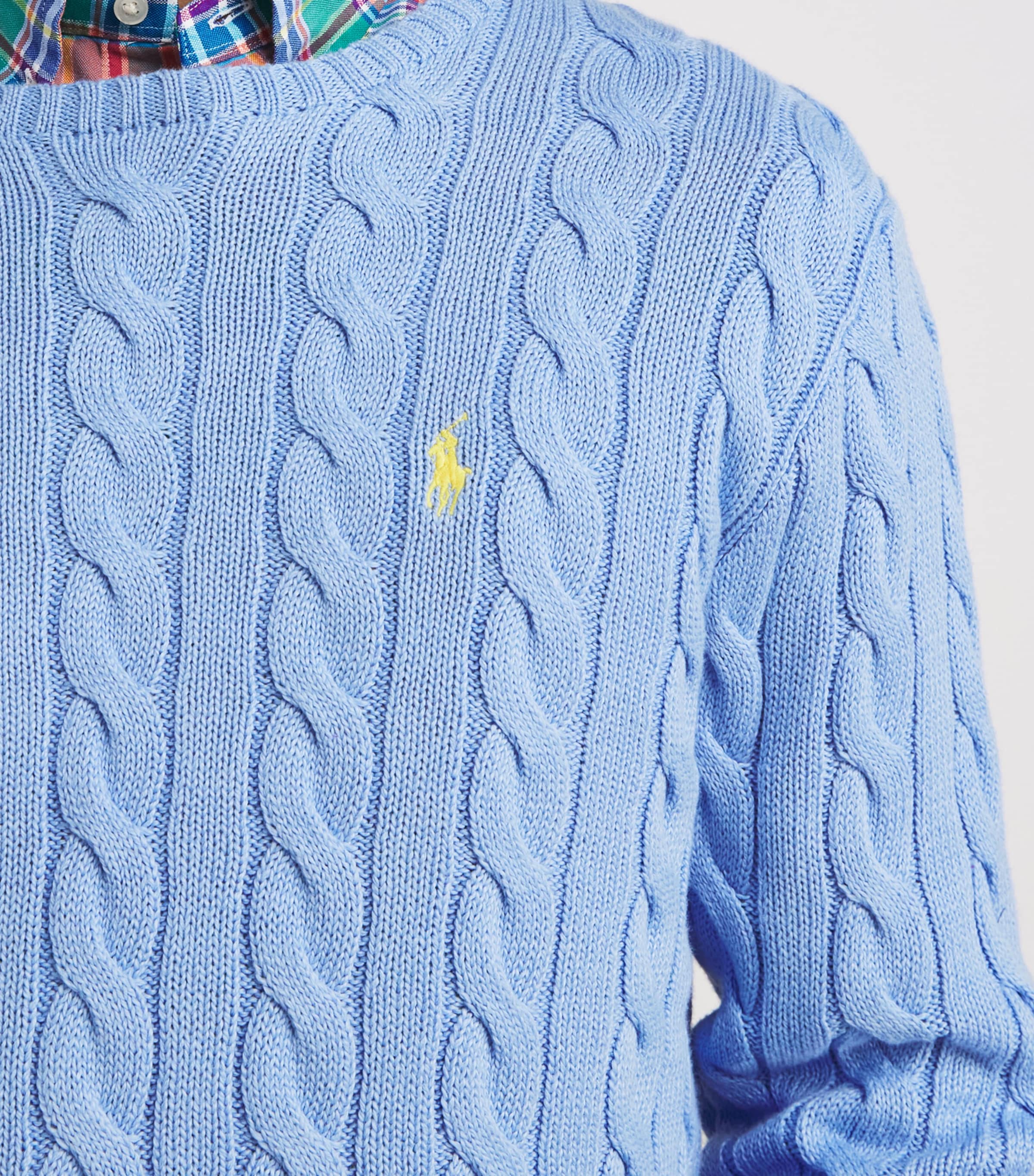 Cotton Cable-Knit Sweater AUSTIN BLUE Image 6