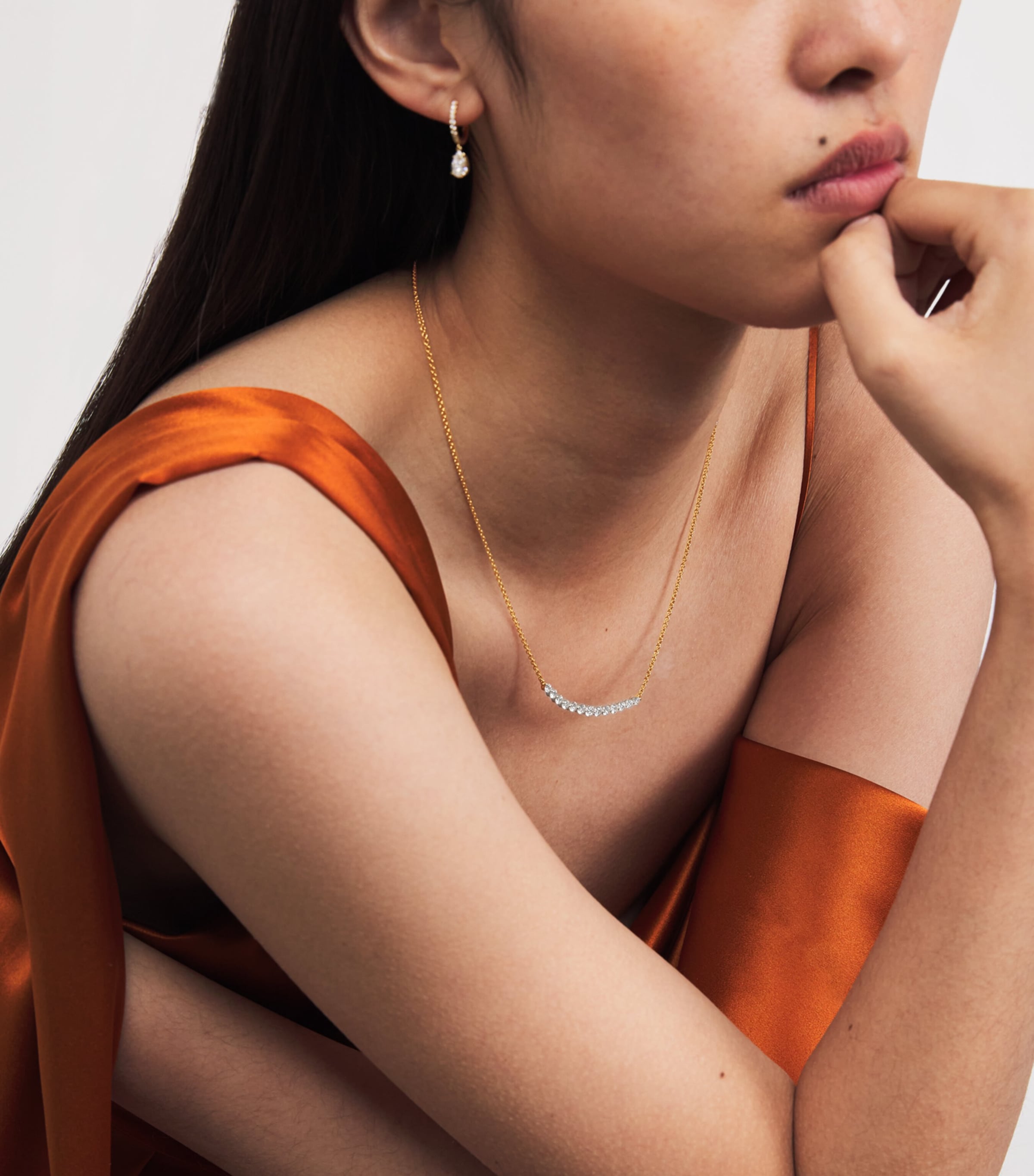 Yellow Gold and Diamond Zoe Necklace  YELLOW GOLD Image 2